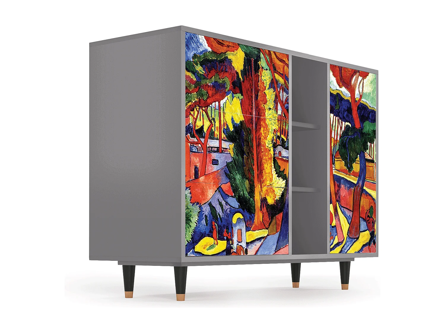 Kredens - 125x98x48 cm - BS2 - The Turning Road, Szary