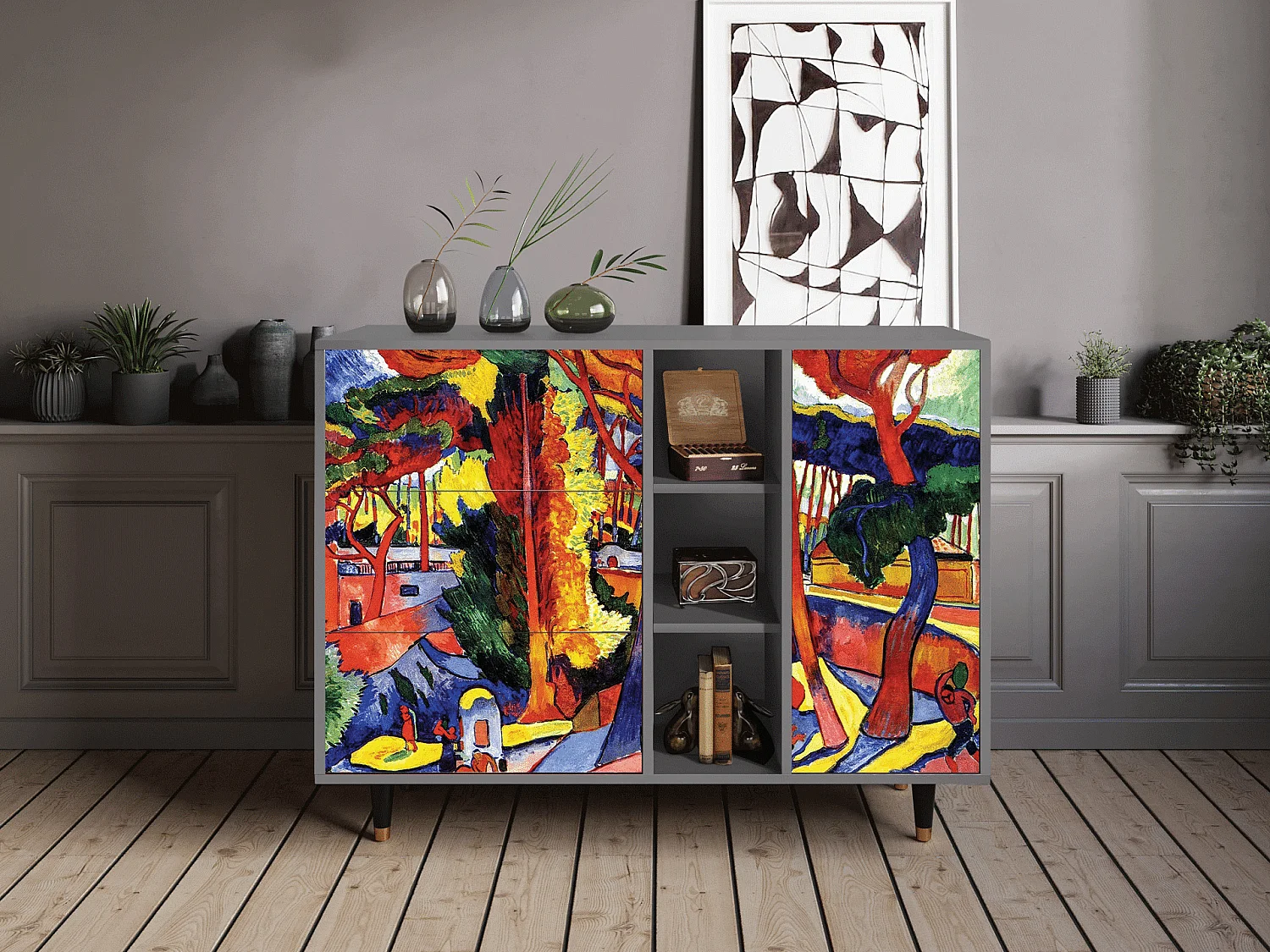 Buffet - 125x98x48 cm - BS2 - The Turning Road, Gris