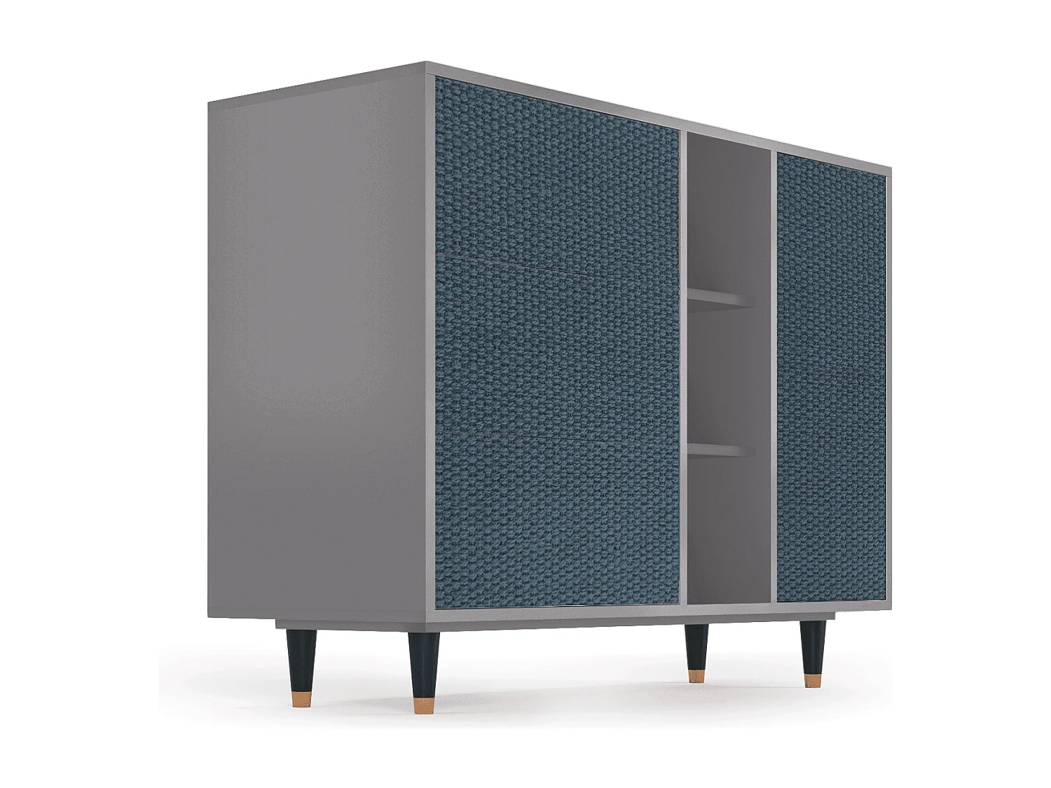 Buffet - 125x98x48 cm - BS2 - Knitted Pattern, Gris