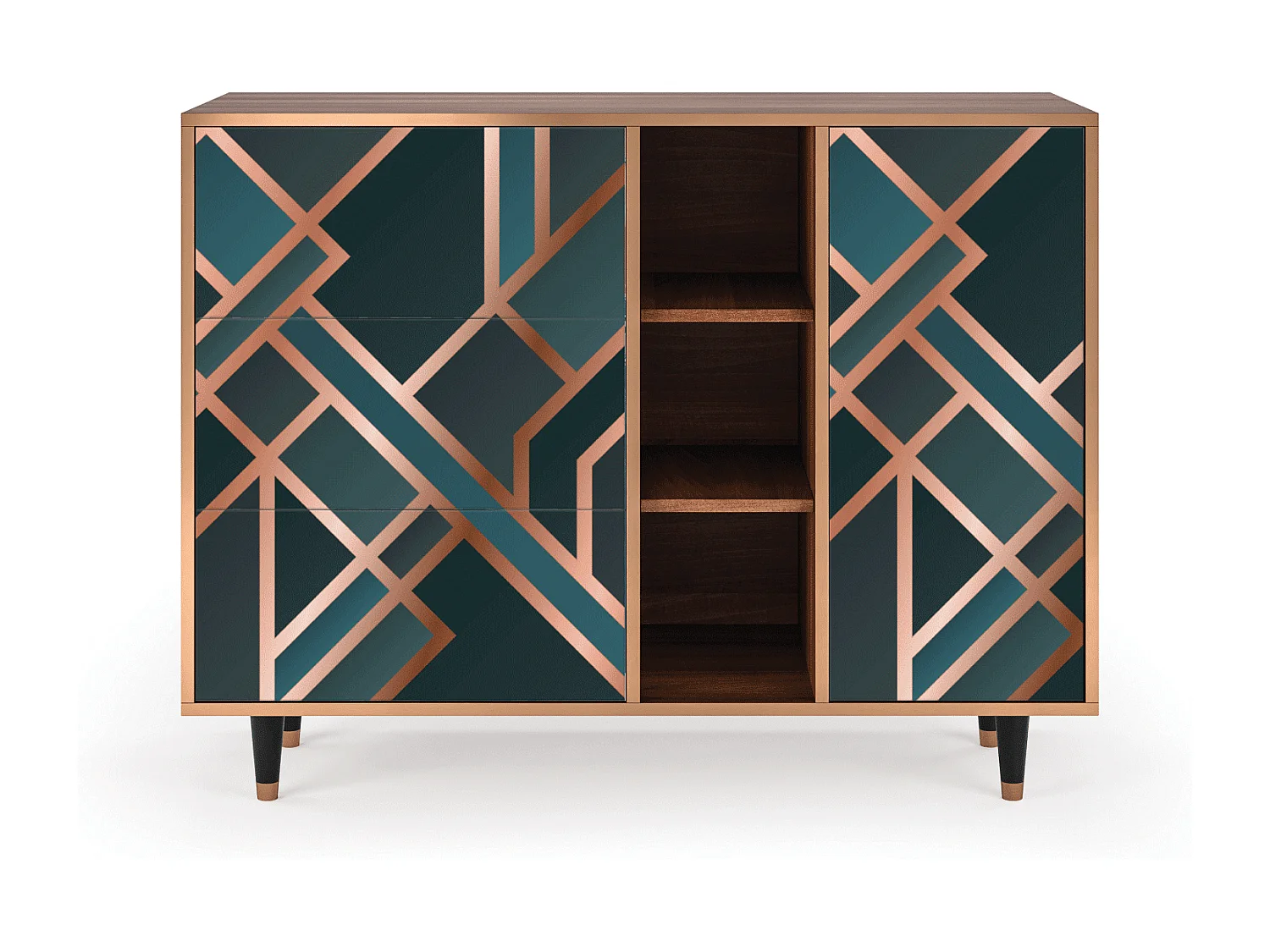 Buffet - 125x98x48 cm - BS2 - Bronze Crossroad, Noyer