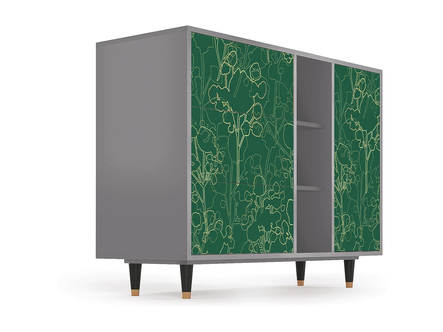 Aparador - 125x98x48 cm - BS2 - Emerald Forest, Gris