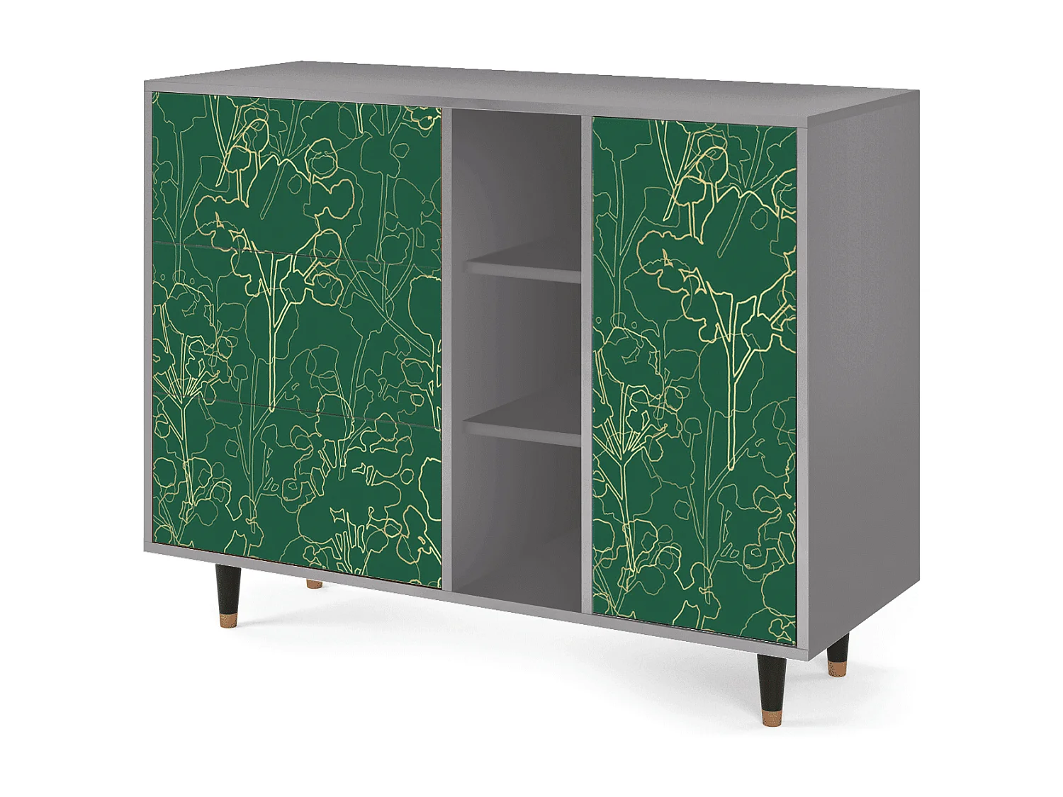 Dressoir - 125x98x48 cm - BS2 - Emerald Forest, Grijs
