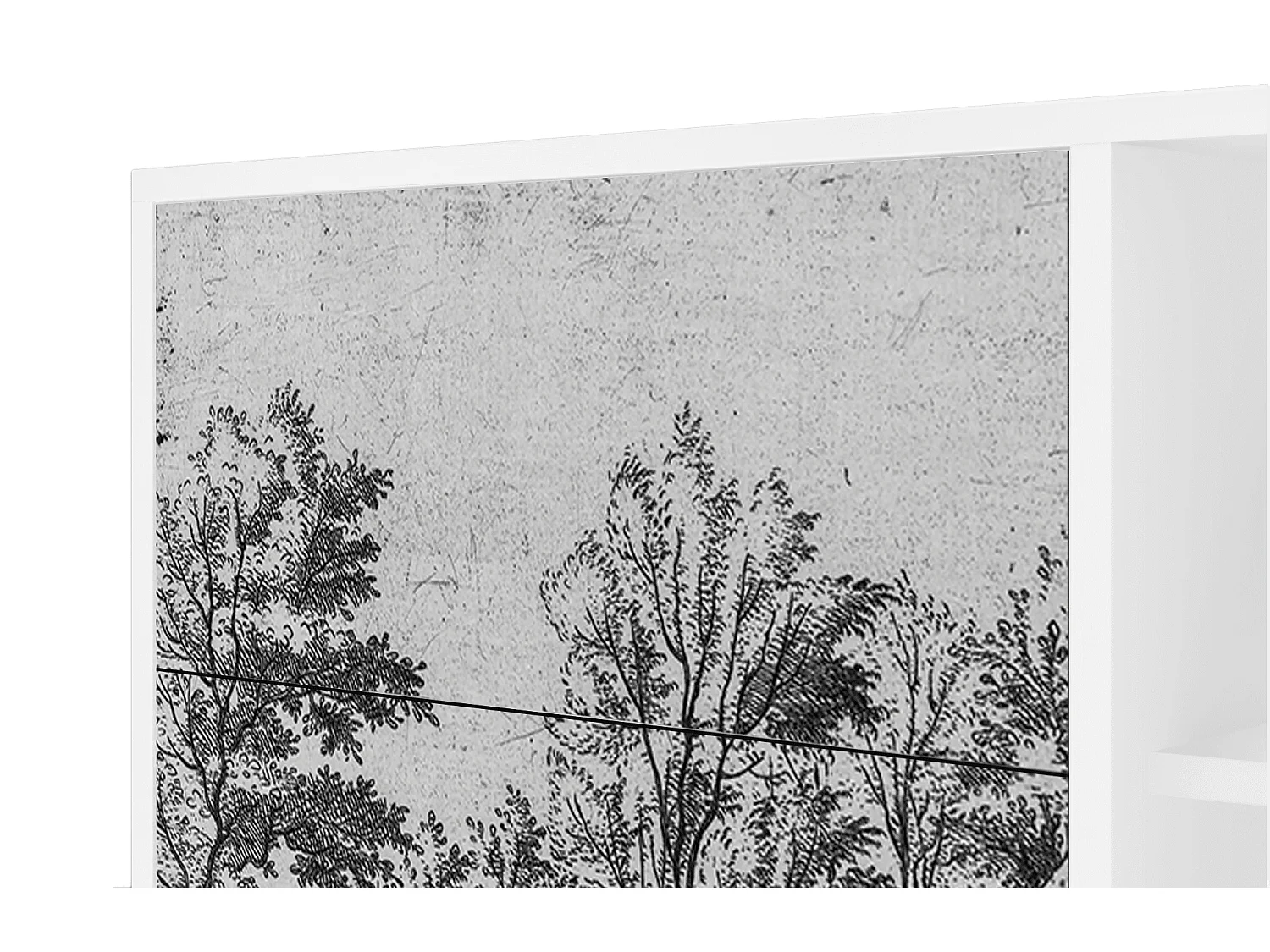 Kredens - 125x98x48 cm - BS2 - Castle with Bridge, Biały