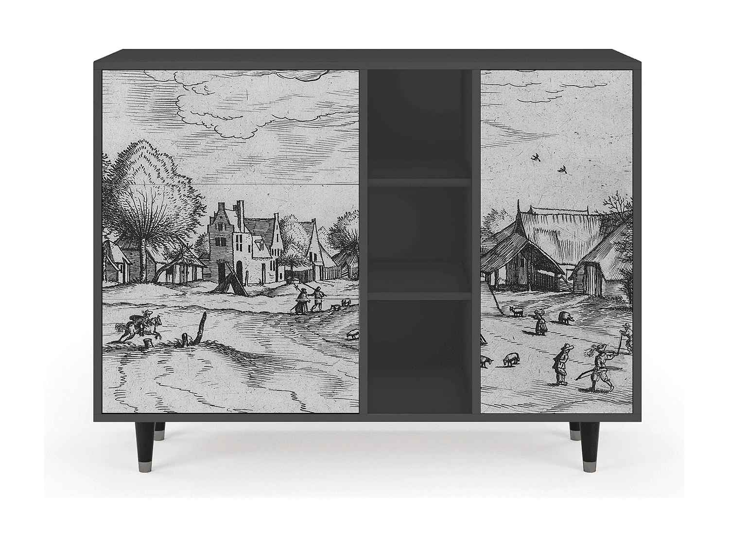 Buffet - 125x98x48 cm - BS2 - Country Village, Anthracite