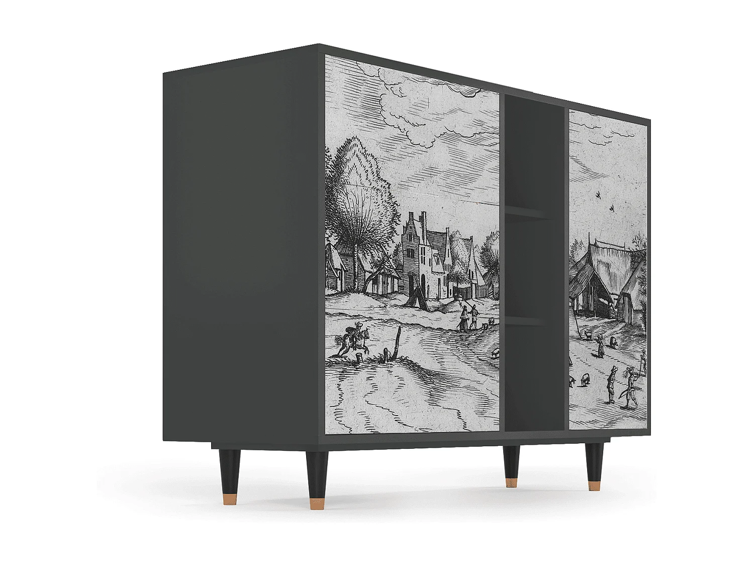 Buffet - 125x98x48 cm - BS2 - Country Village, Anthracite
