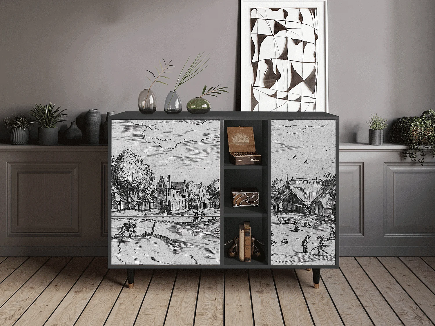 Aparador - 125x98x48 cm - BS2 - Country Village, Antracita