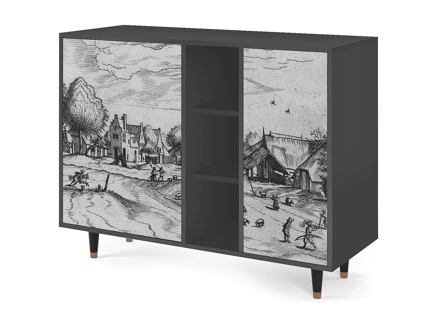 Aparador - 125x98x48 cm - BS2 - Country Village, Antracita