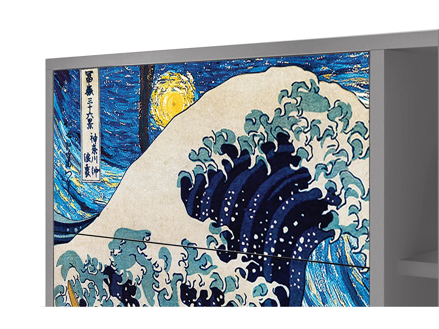 Buffet - 125x98x48 cm - BS2 - Great Wave, Gris