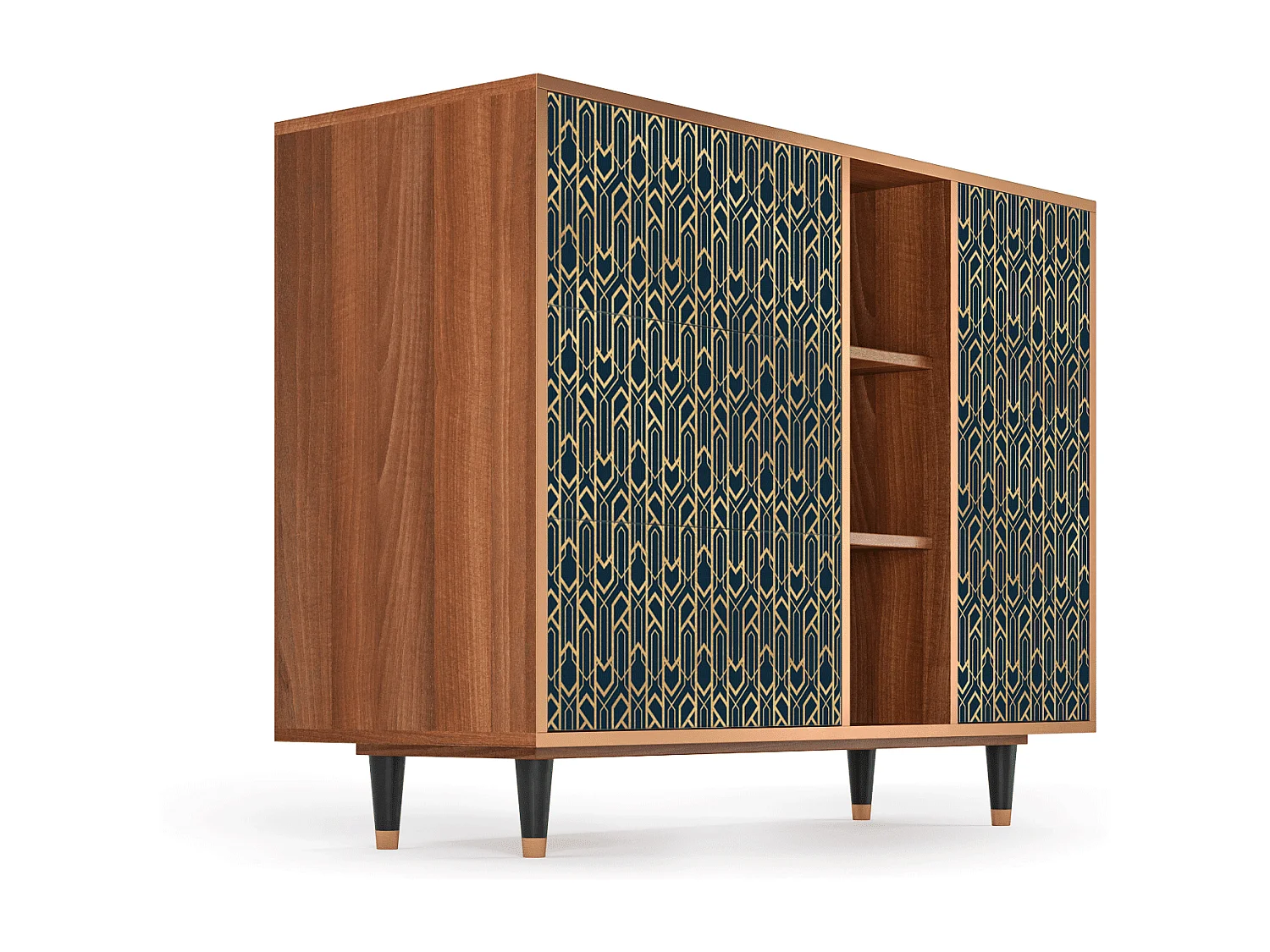 Aparador - 125x98x48 cm - BS2 - Golden Empire, Nogal