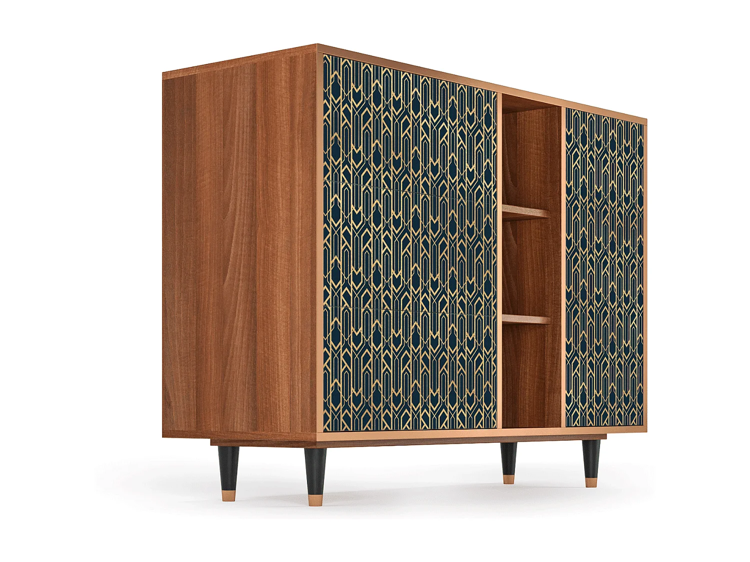 Buffet - 125x98x48 cm - BS2 - Golden Empire, Noyer