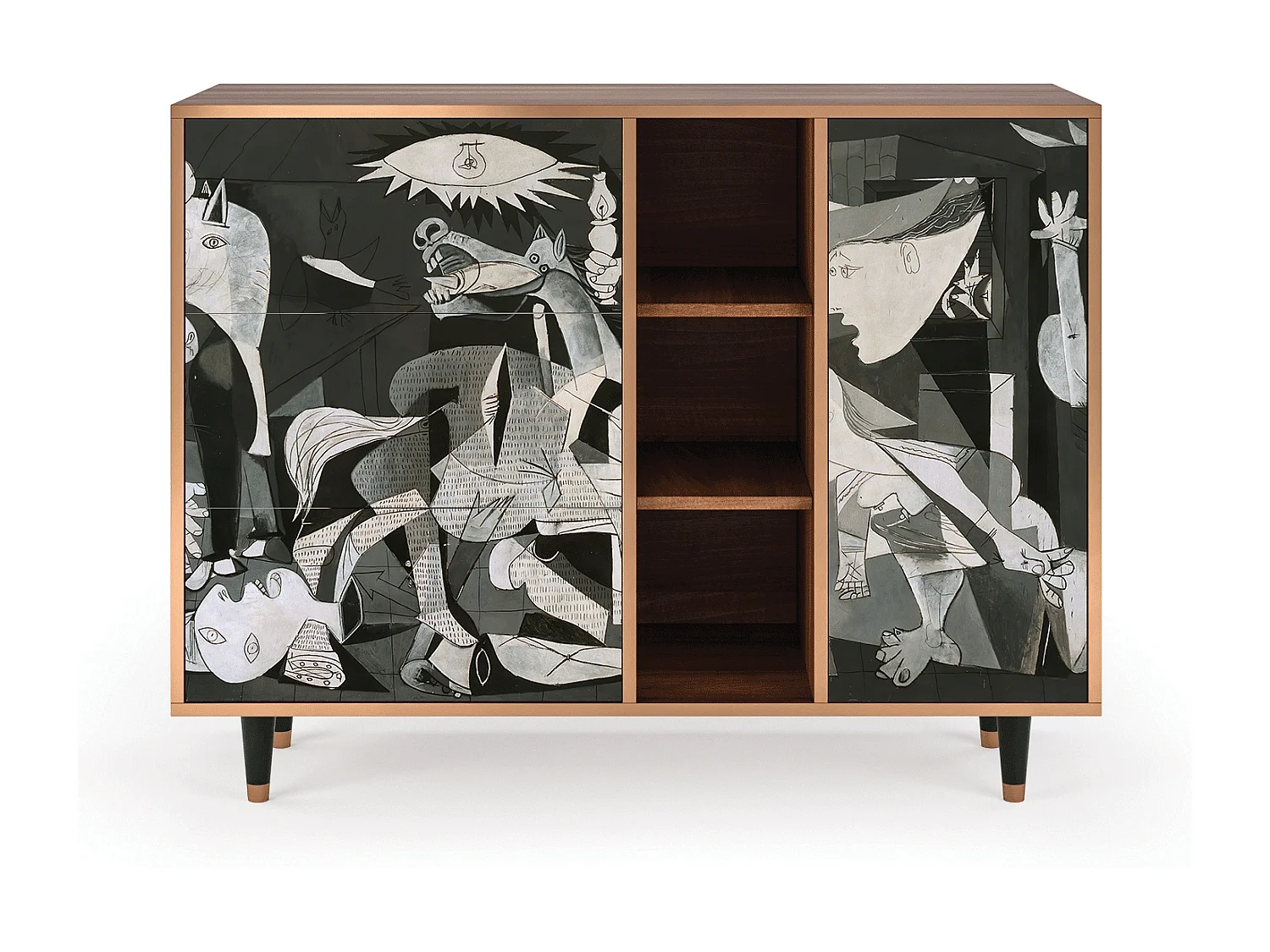 Credenza - 125x98x48 cm - BS2 - Guernica by Picasso, Noce