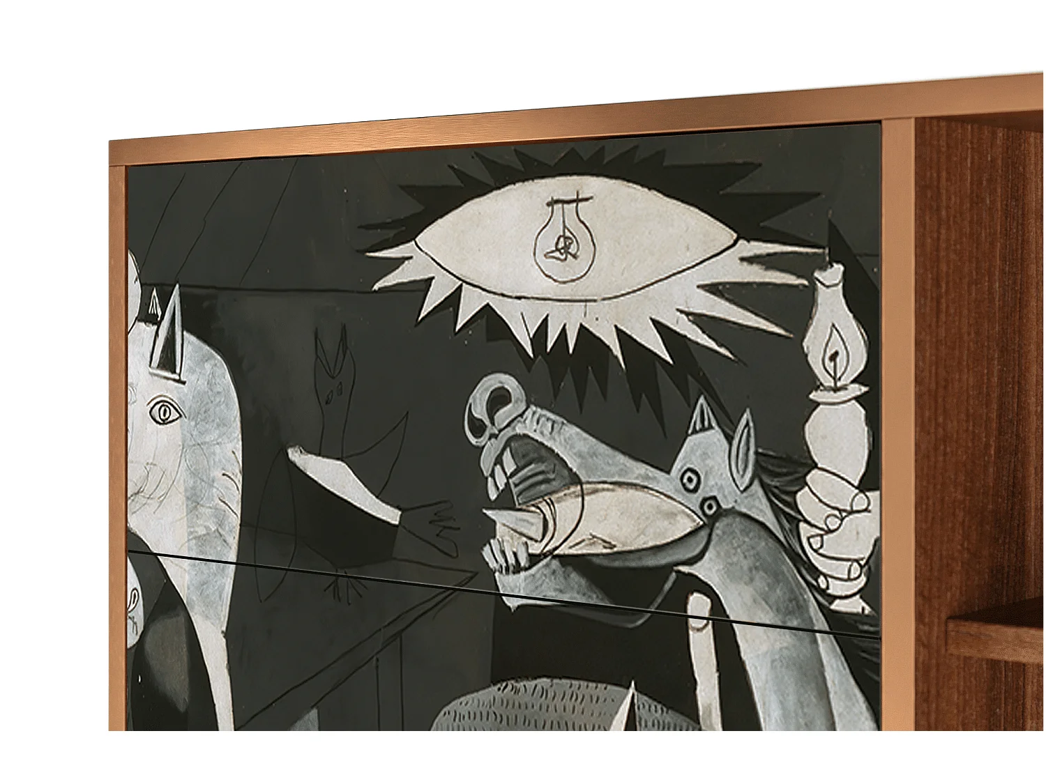 Credenza - 125x98x48 cm - BS2 - Guernica by Picasso, Noce