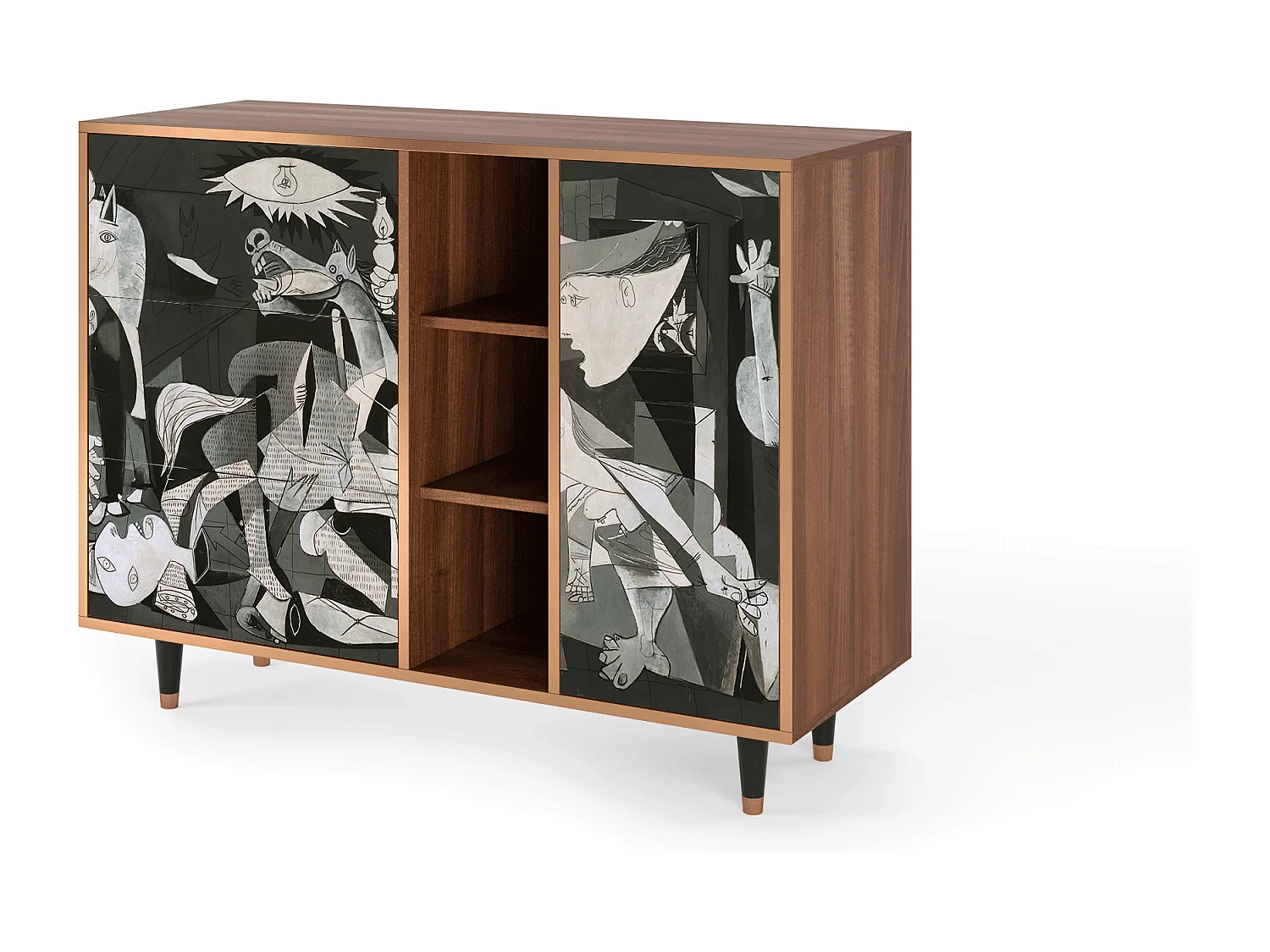 Kredens - 125x98x48 cm - BS2 - Guernica by Picasso, Orzech