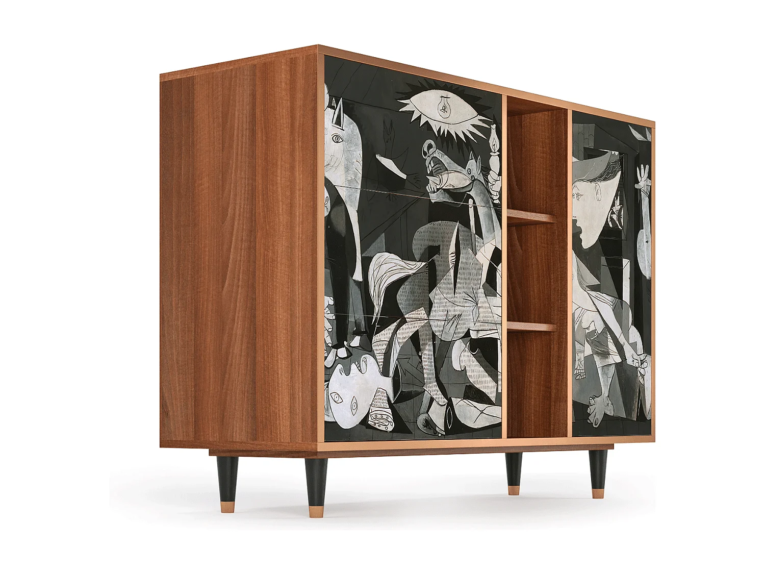 Kredens - 125x98x48 cm - BS2 - Guernica by Picasso, Orzech