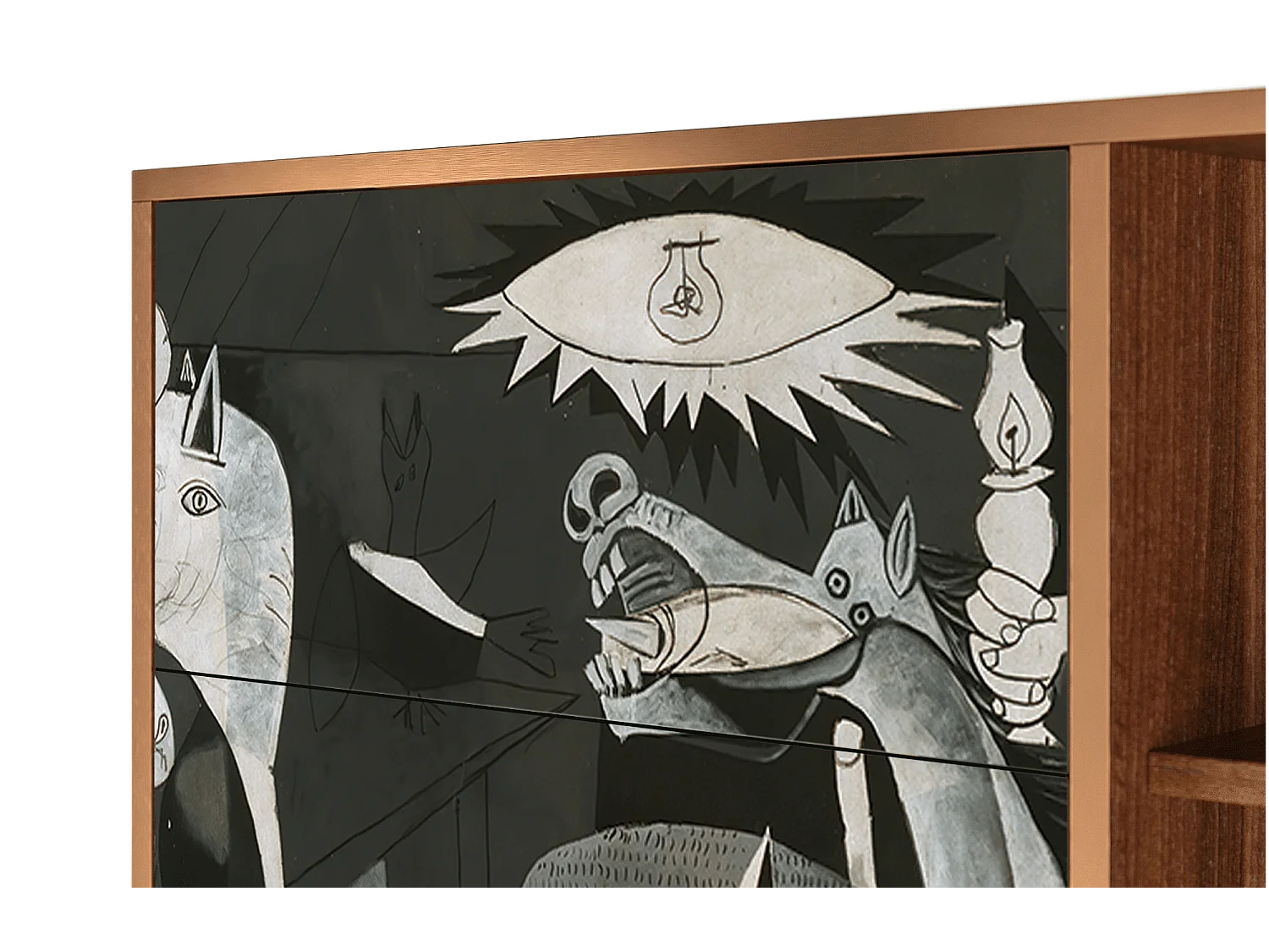 Kredens - 125x98x48 cm - BS2 - Guernica by Picasso, Orzech