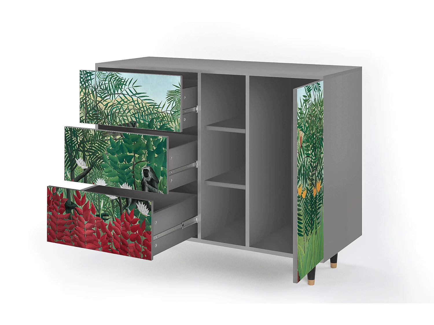 Buffet - 125x98x48 cm - BS2 - Jungles in Paris, Gris
