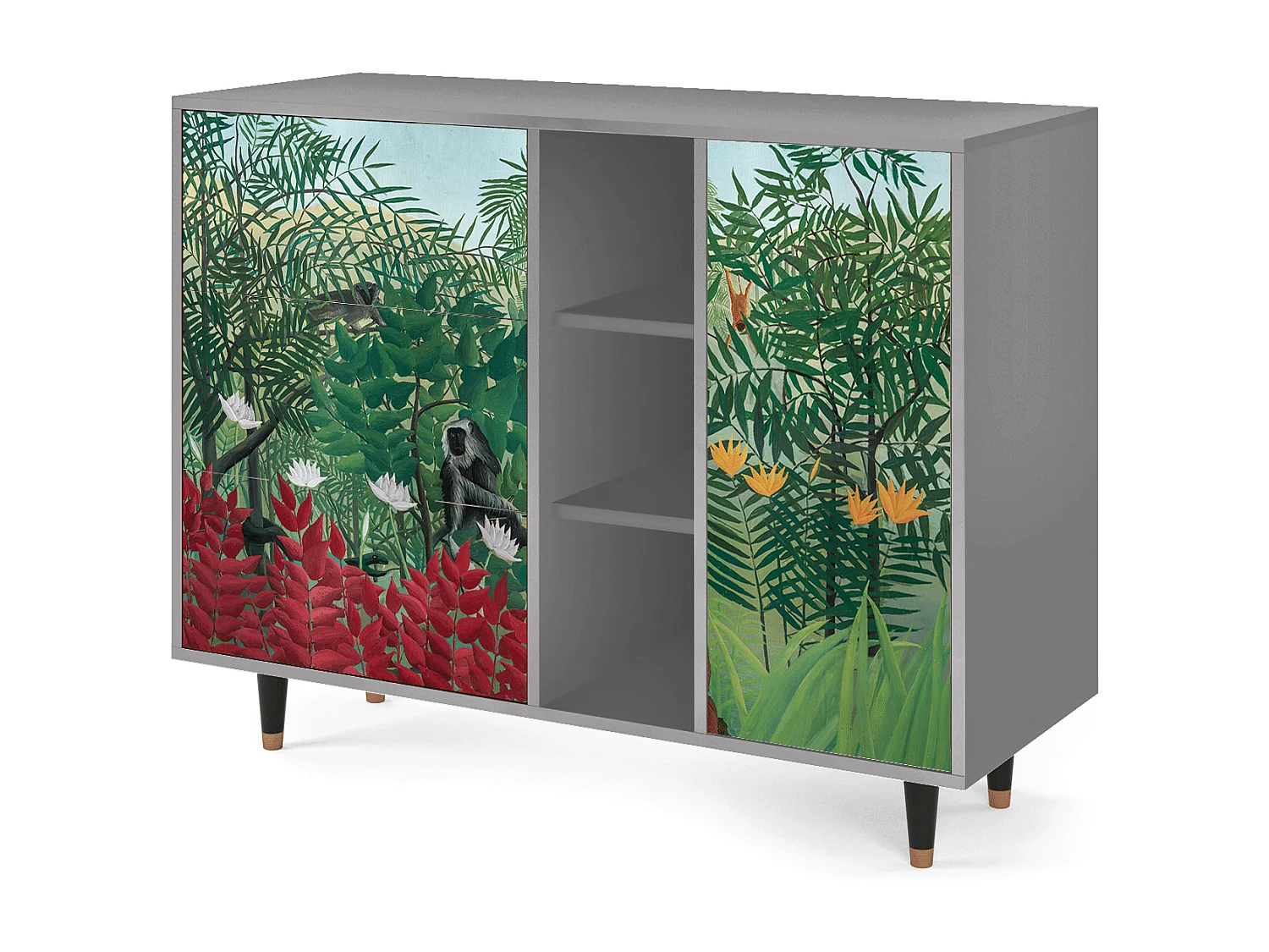 Kredens - 125x98x48 cm - BS2 - Jungles in Paris, Szary