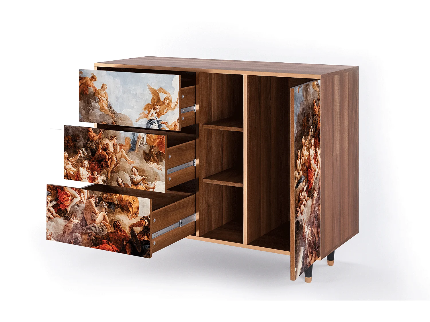 Dressoir - 125x98x48 cm - BS2 - Versailles, Walnoot