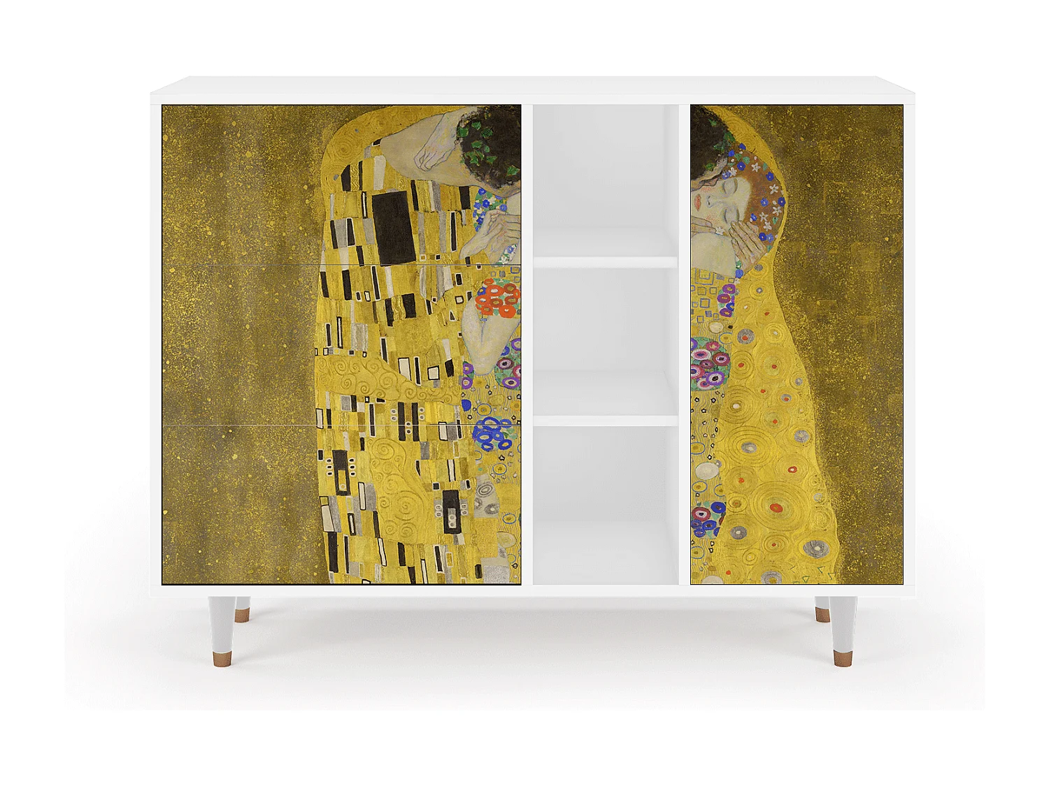 Kredens - 125x98x48 cm - BS2 - The Kiss by Klimt , Biały