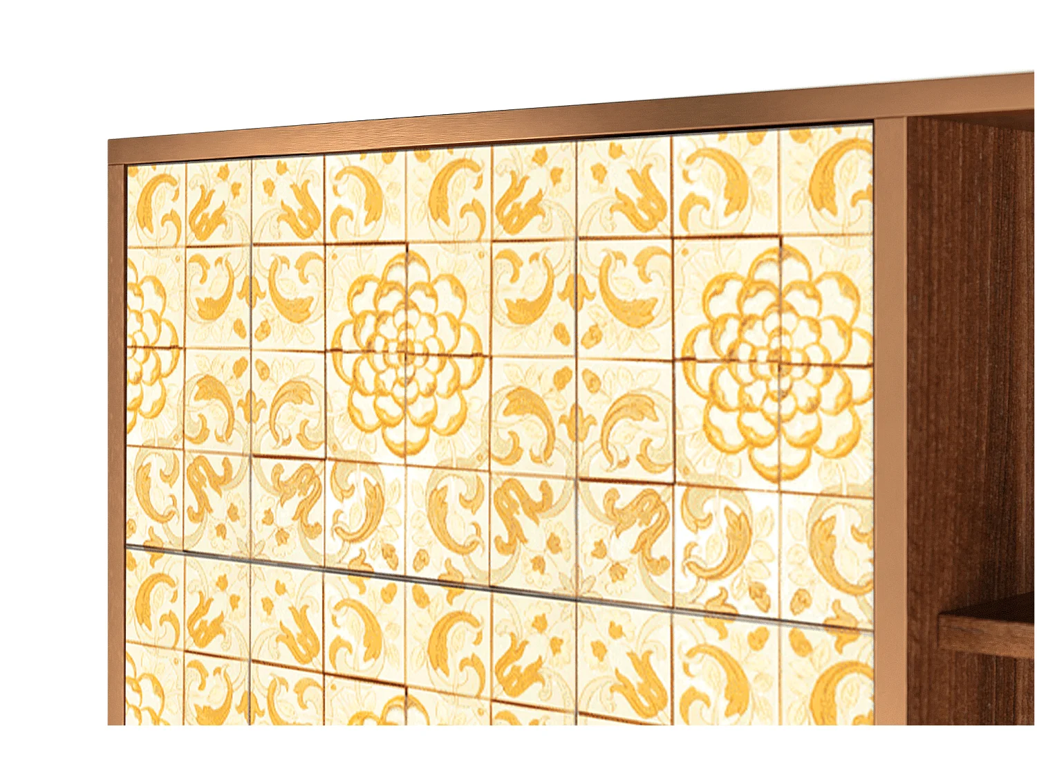 Buffet - 125x98x48 cm - BS2 - Sunshiny Tile, Noyer