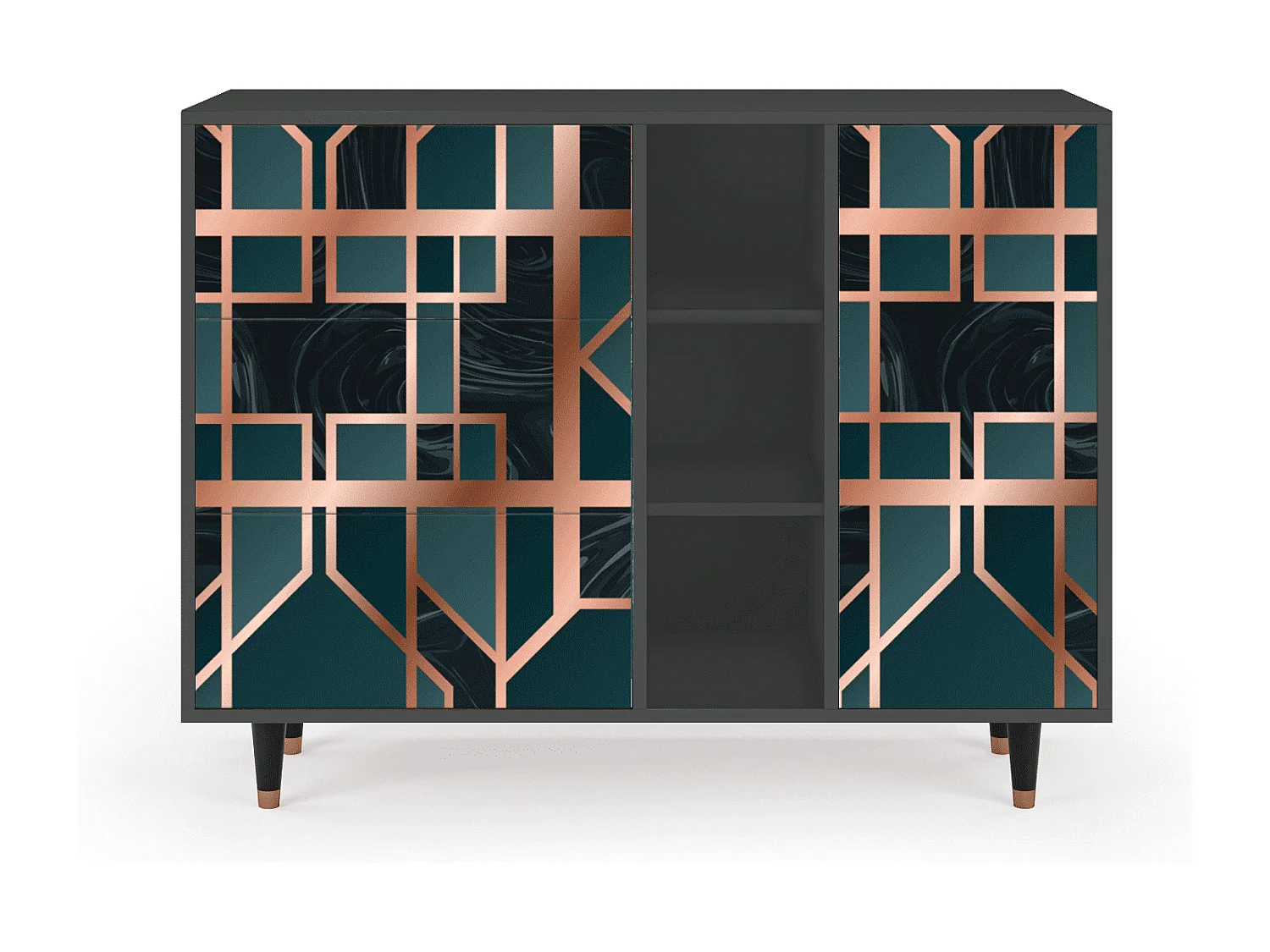 Dressoir - 125x98x48 cm - BS2 - Emerald Metro, Antraciet