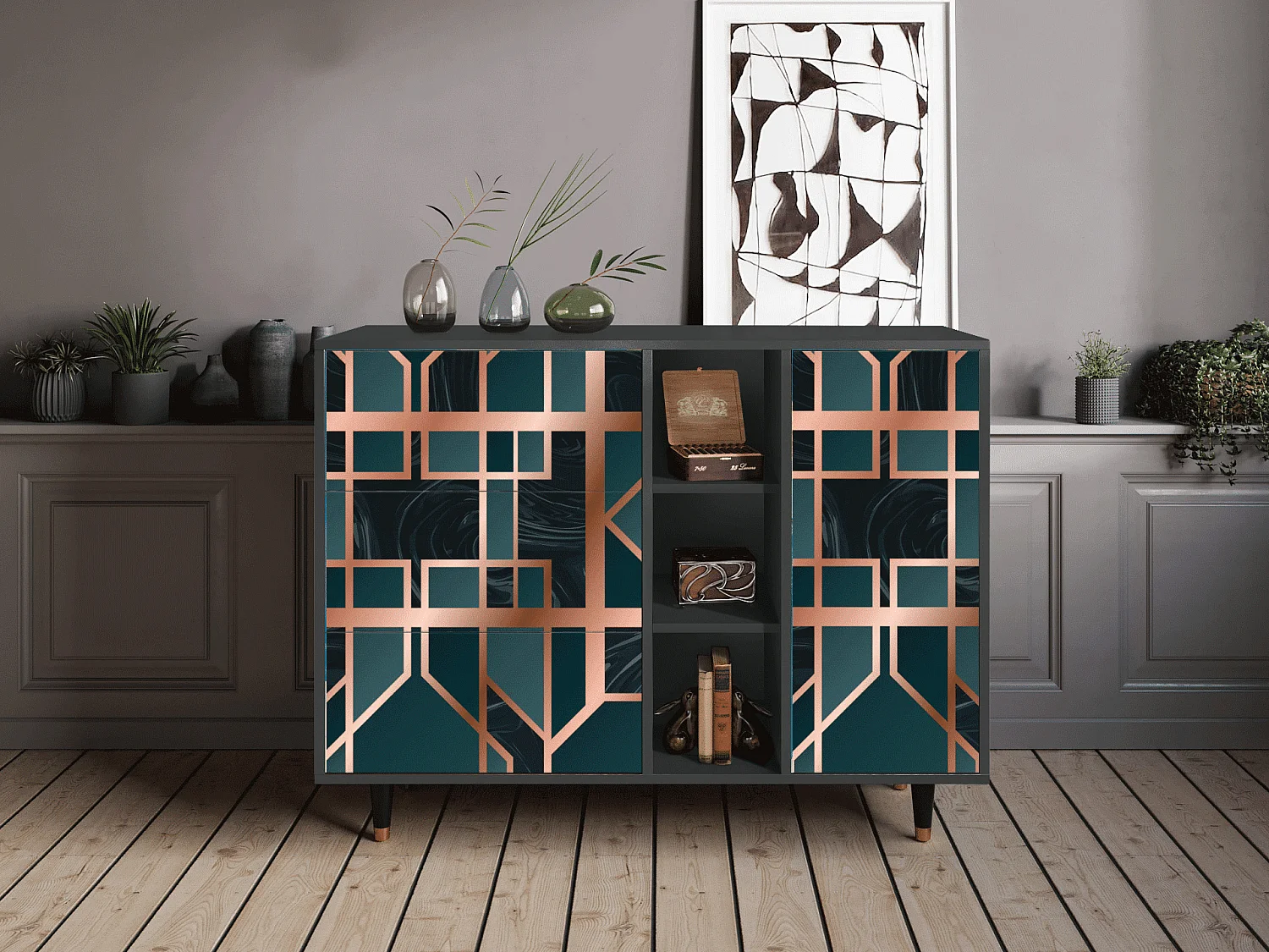 Buffet - 125x98x48 cm - BS2 - Emerald Metro, Anthracite