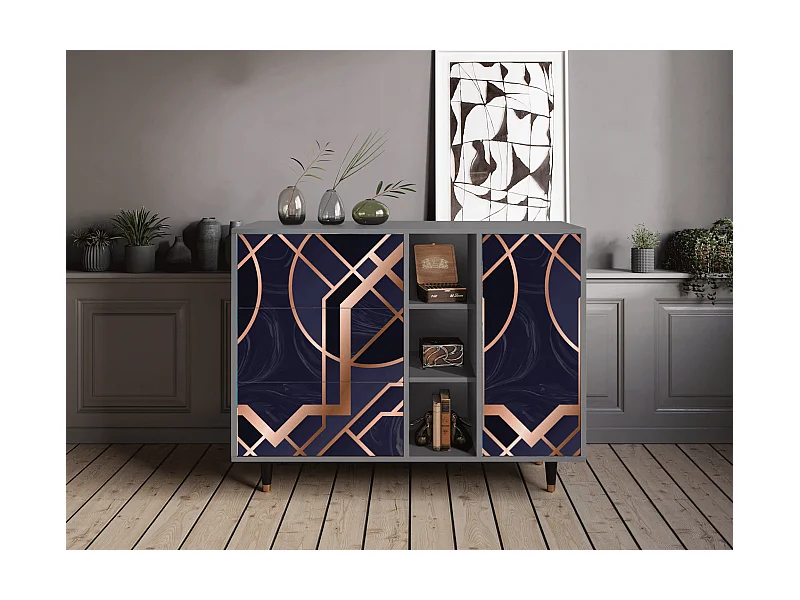 Dressoir - 125x98x48 cm - BS2 - Purple Temple, Grijs