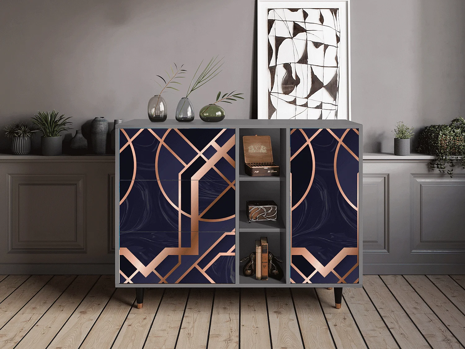 Buffet - 125x98x48 cm - BS2 - Purple Temple, Gris