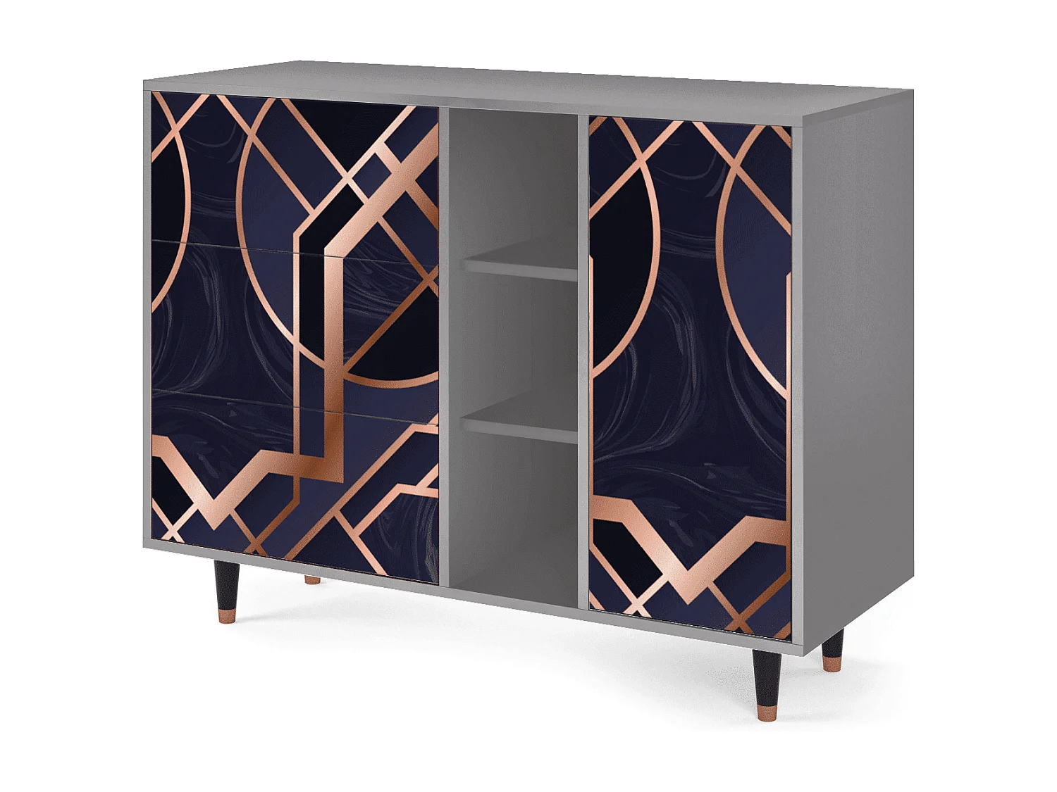 Buffet - 125x98x48 cm - BS2 - Purple Temple, Gris