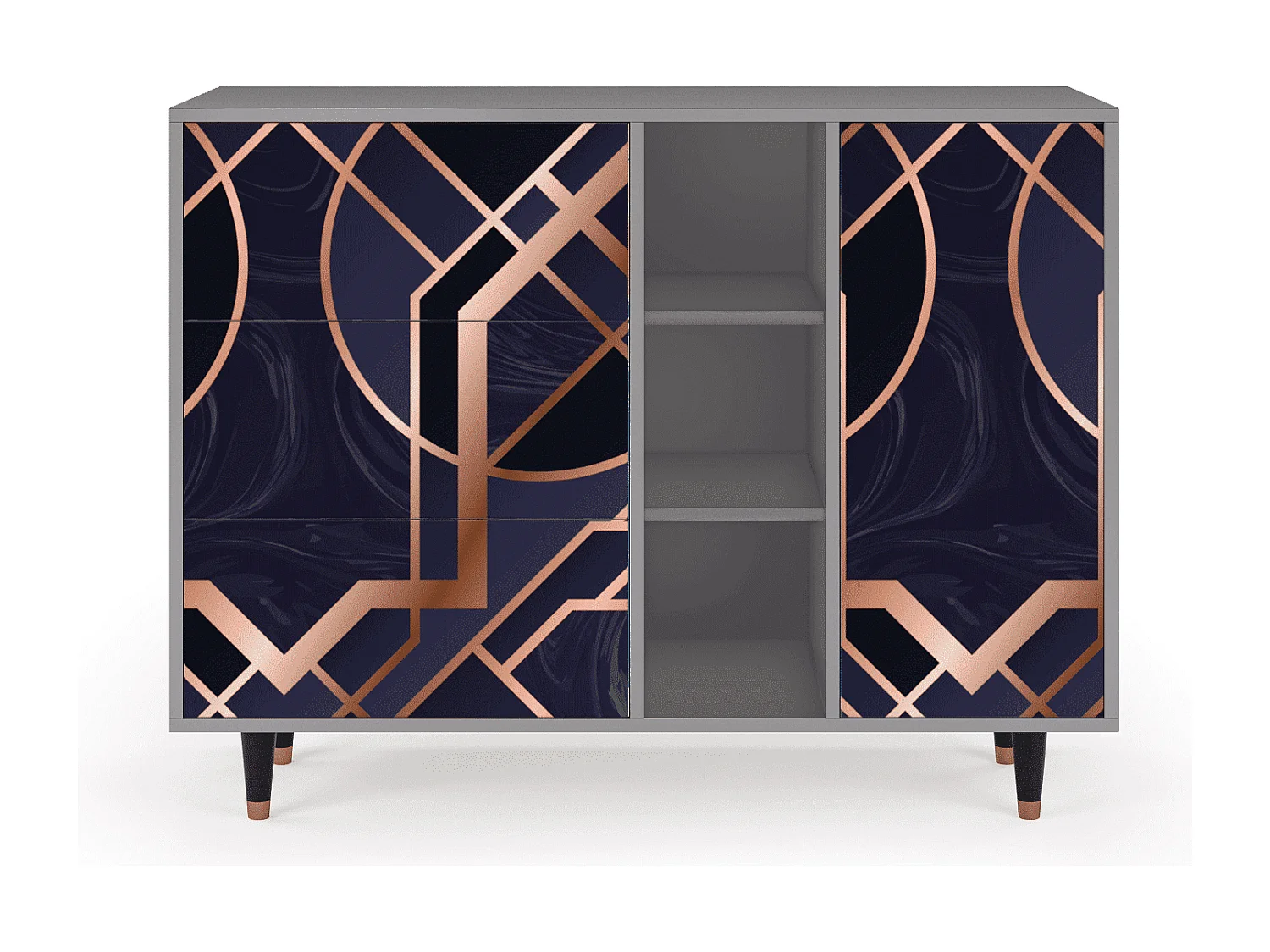 Sideboard - 125x98x48 cm - BS2 - Purple Temple, Grau