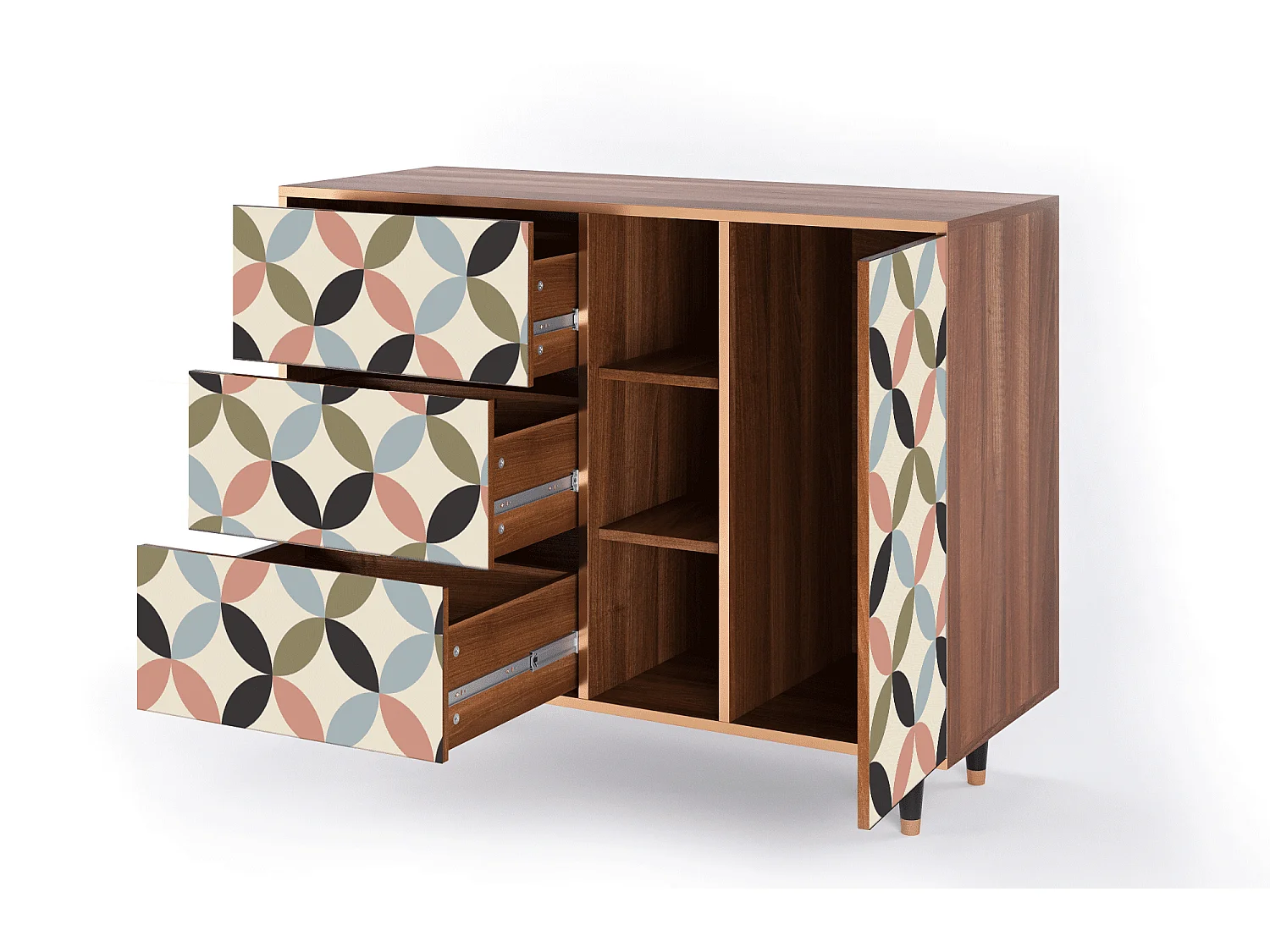 Sideboard - 125x98x48 cm - BS2 - Butterfly Effect, Walnuss