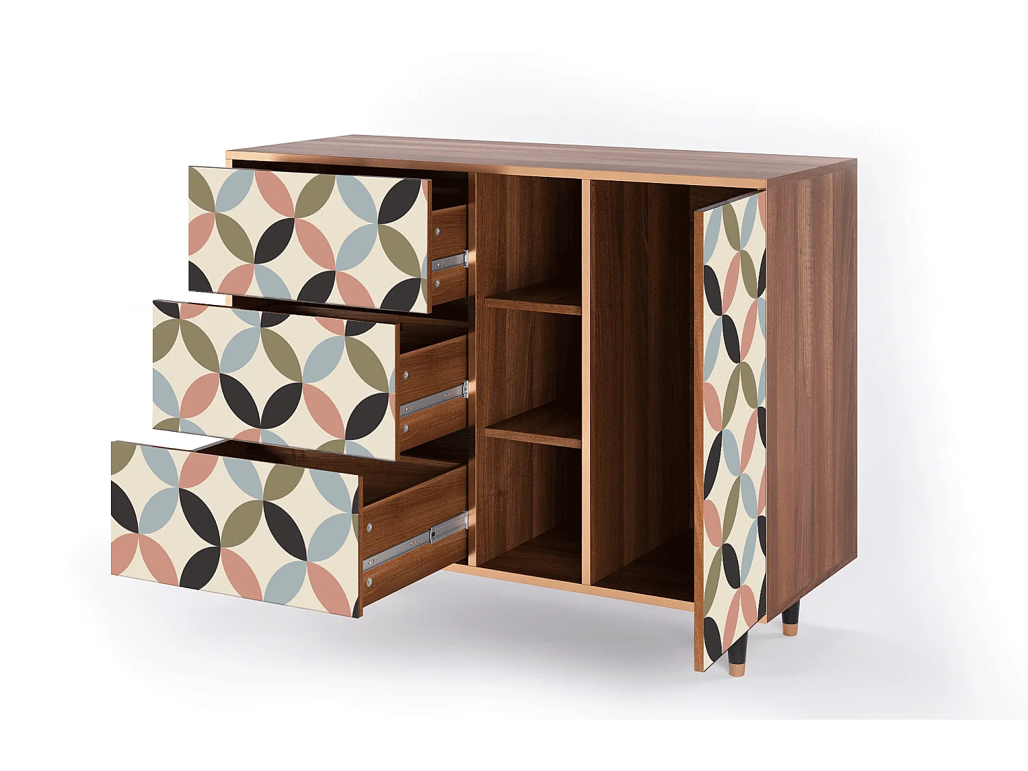 Sideboard - 125x98x48 cm - BS2 - Butterfly Effect, Walnuss