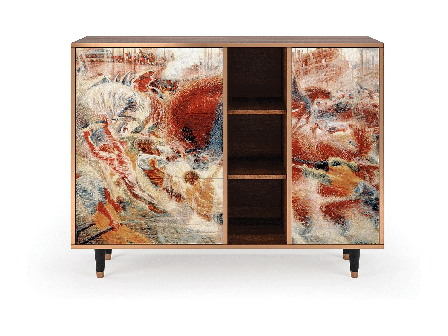Credenza - 125x98x48 cm - BS2 - The City Rises, Noce