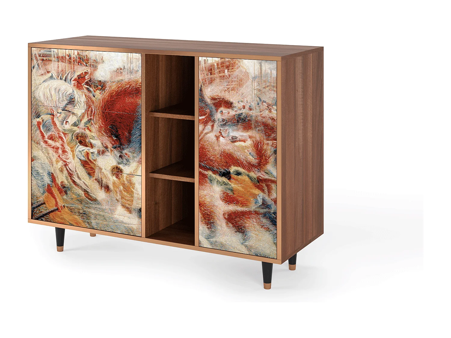 Credenza - 125x98x48 cm - BS2 - The City Rises, Noce
