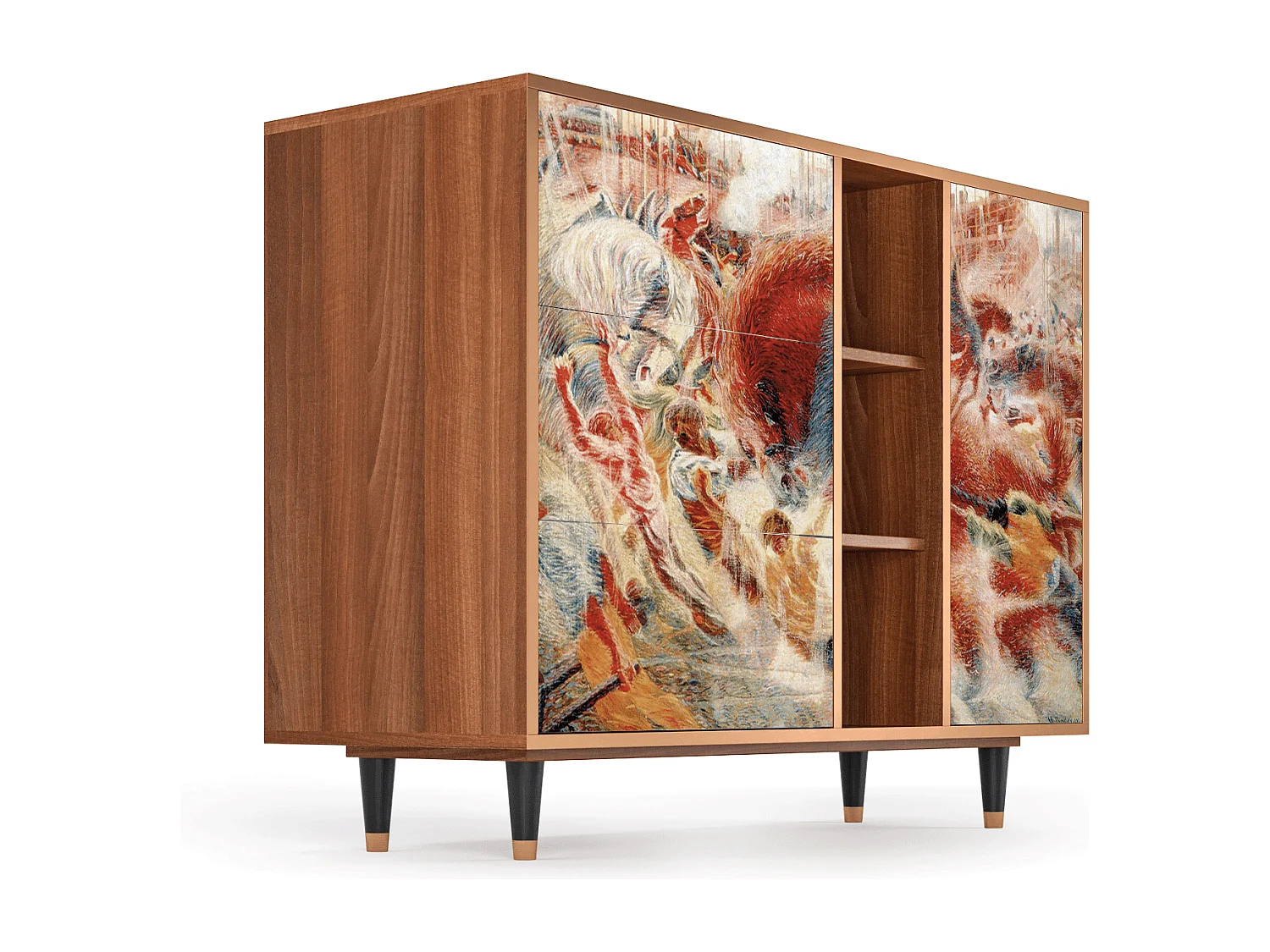 Credenza - 125x98x48 cm - BS2 - The City Rises, Noce