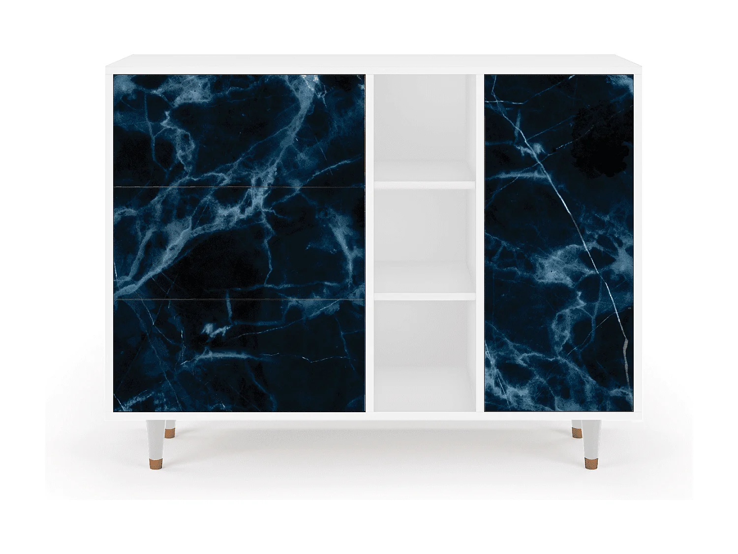 Kredens - 125x98x48 cm - BS2 - Deep Ocean, Biały