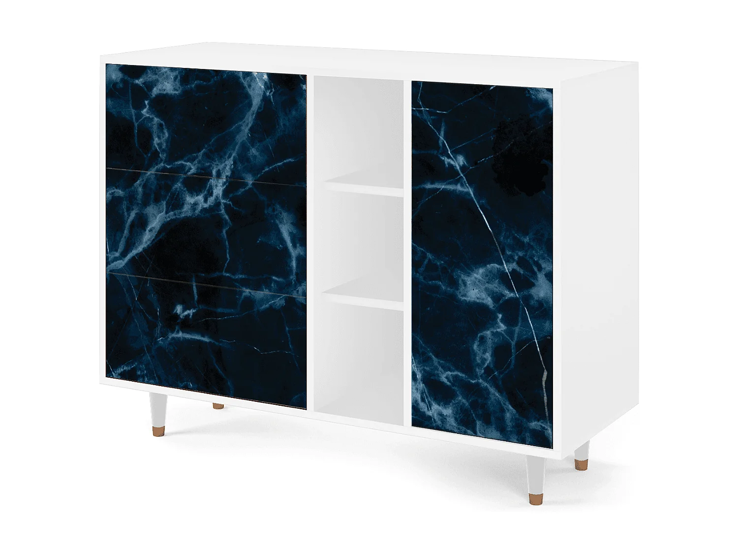 Kredens - 125x98x48 cm - BS2 - Deep Ocean, Biały