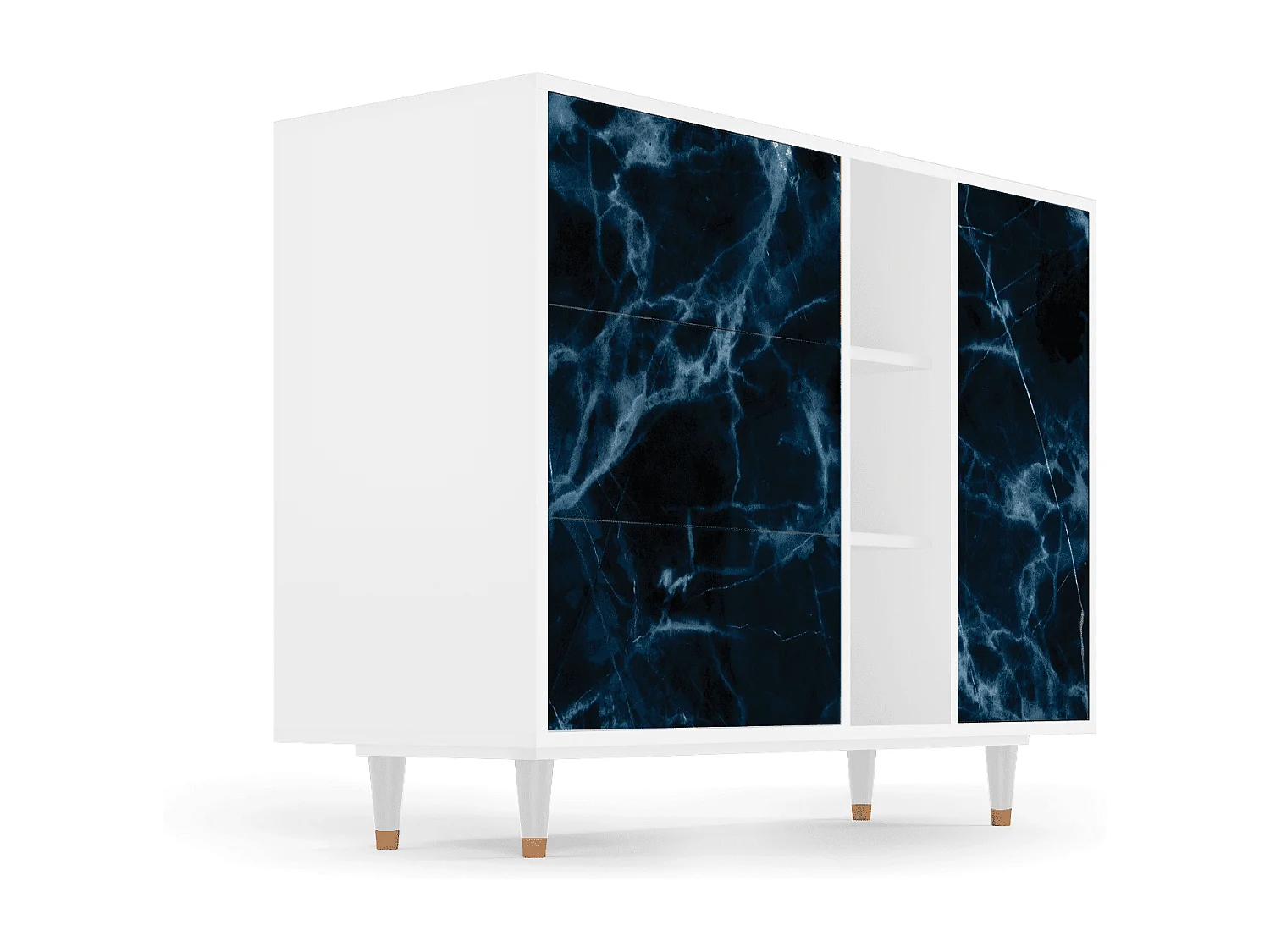 Kredens - 125x98x48 cm - BS2 - Deep Ocean, Biały