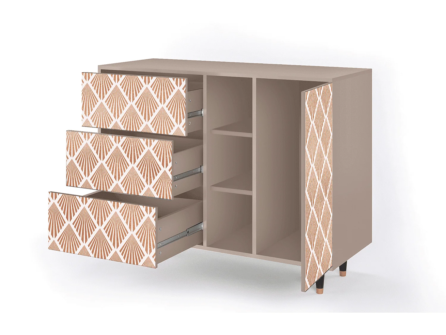 Dressoir - 125x98x48 cm - BS2 - Pastel Sunrise, Latte