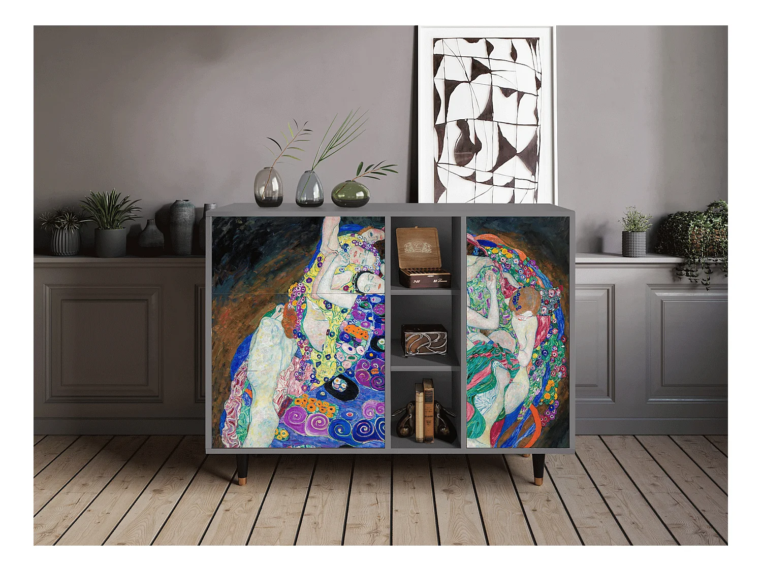 Sideboard - 125x98x48 cm - BS2 - The Maiden by Klimt, Grau