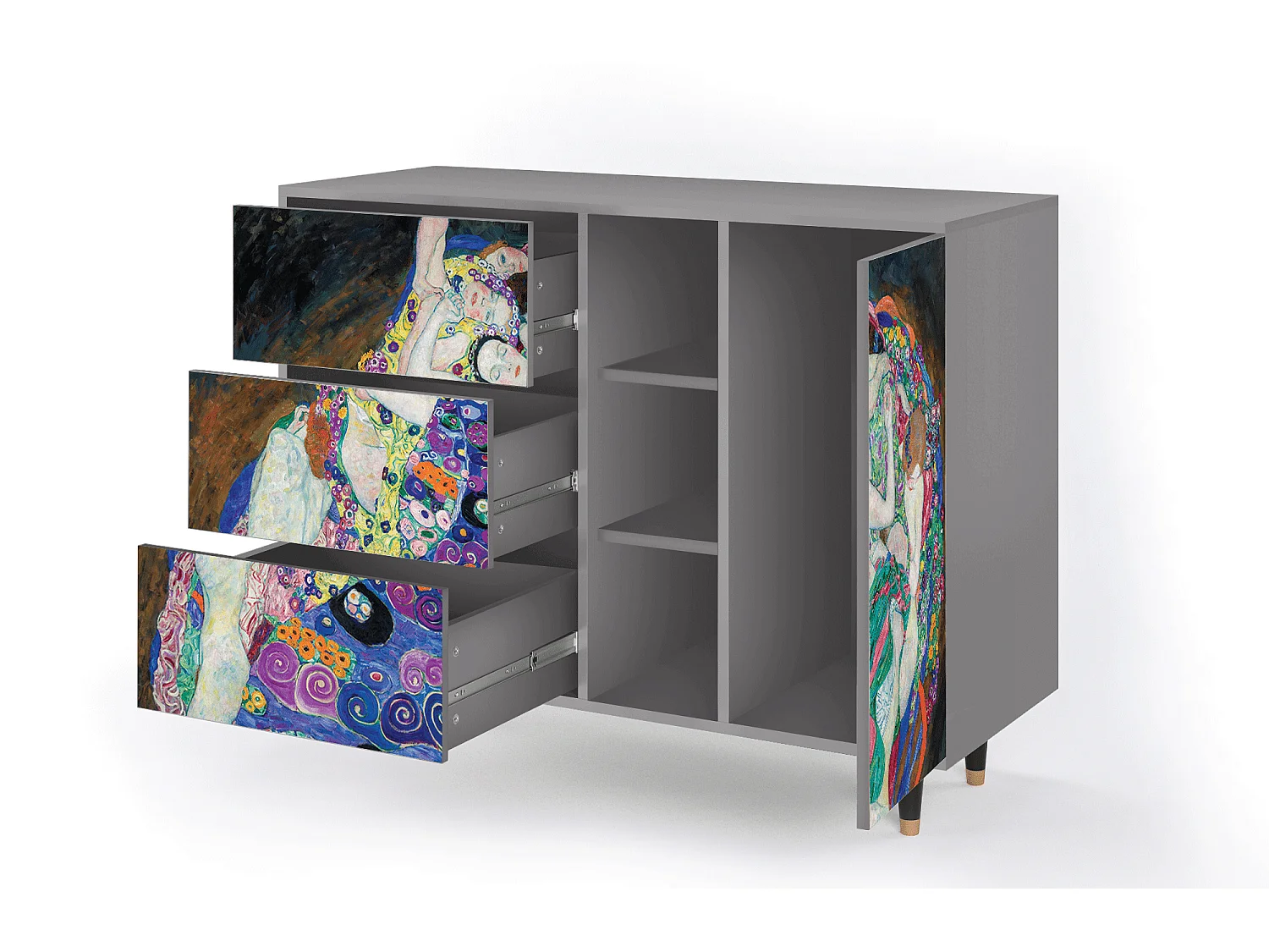 Credenza - 125x98x48 cm - BS2 - The Maiden by Klimt, Grigio