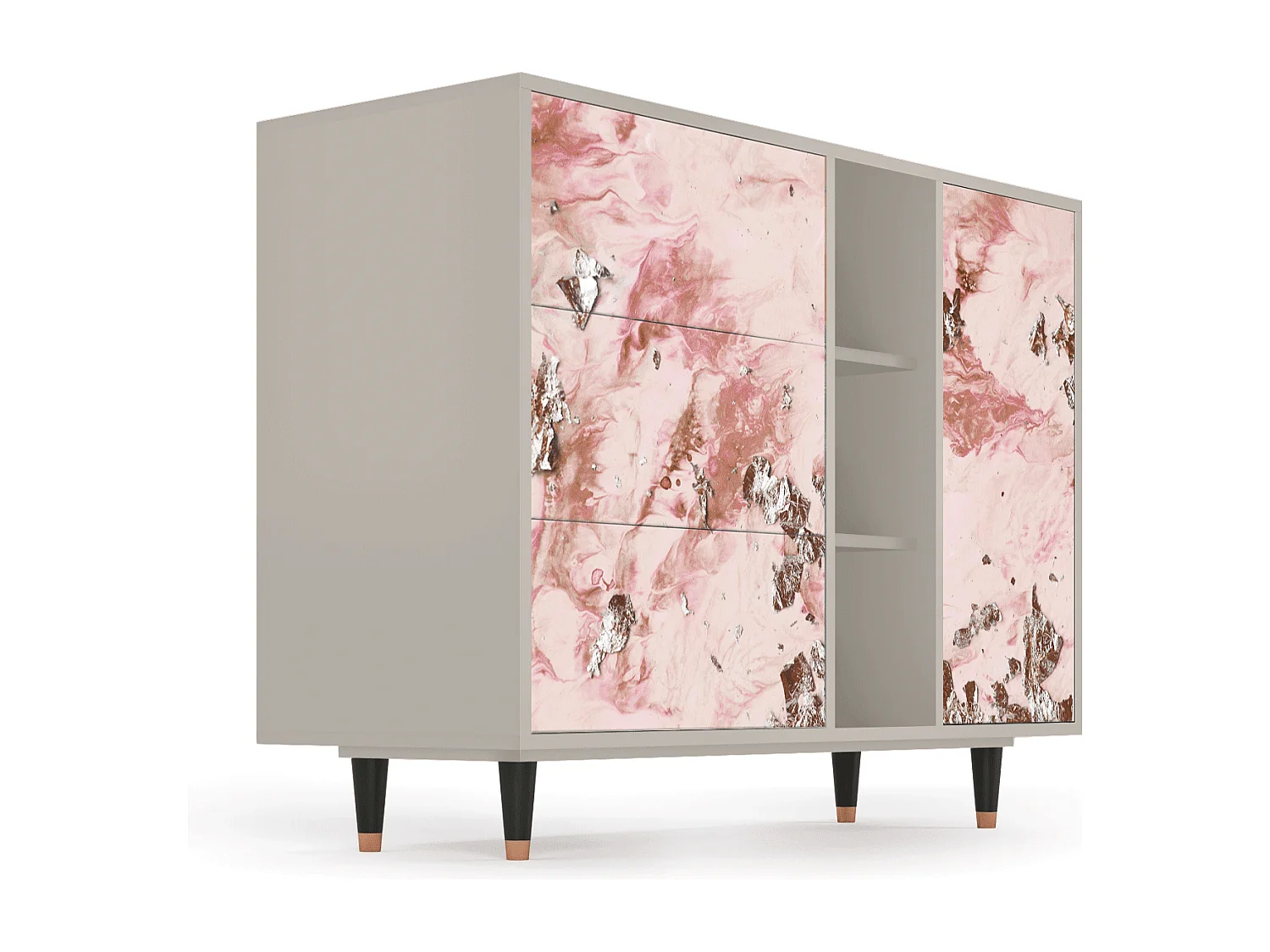 Kredens - 125x98x48 cm - BS2 - Cotton Candy, Piaskowy