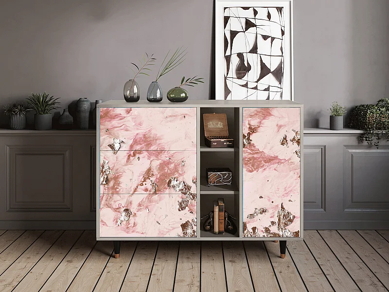 Kredens - 125x98x48 cm - BS2 - Cotton Candy, Piaskowy