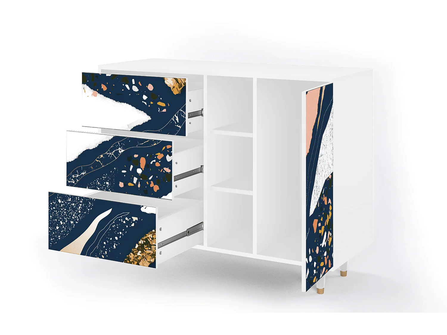 Buffet - 125x98x48 cm - BS2 - Nude Iceberg, Blanc