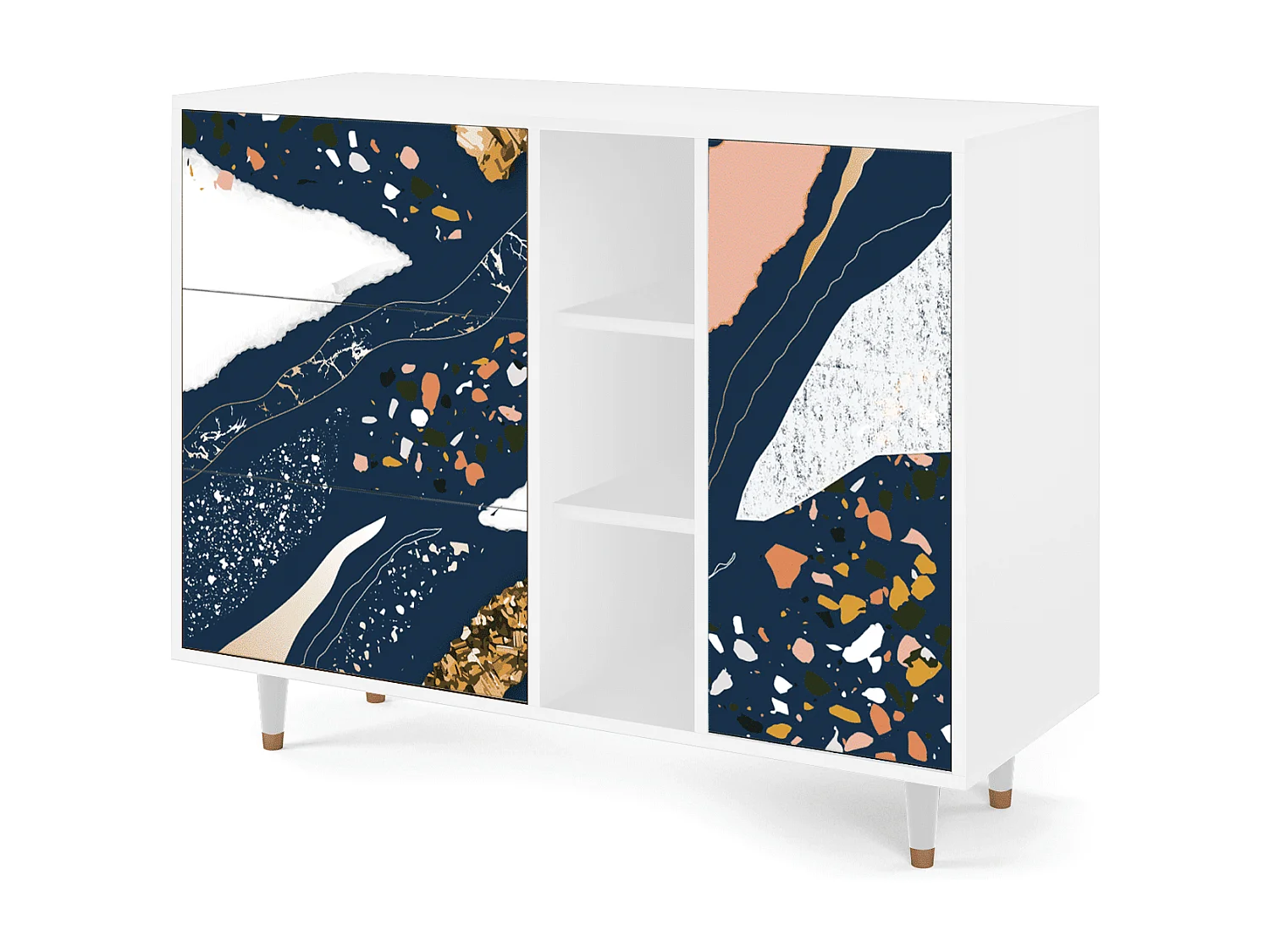 Kredens - 125x98x48 cm - BS2 - Nude Iceberg, Biały