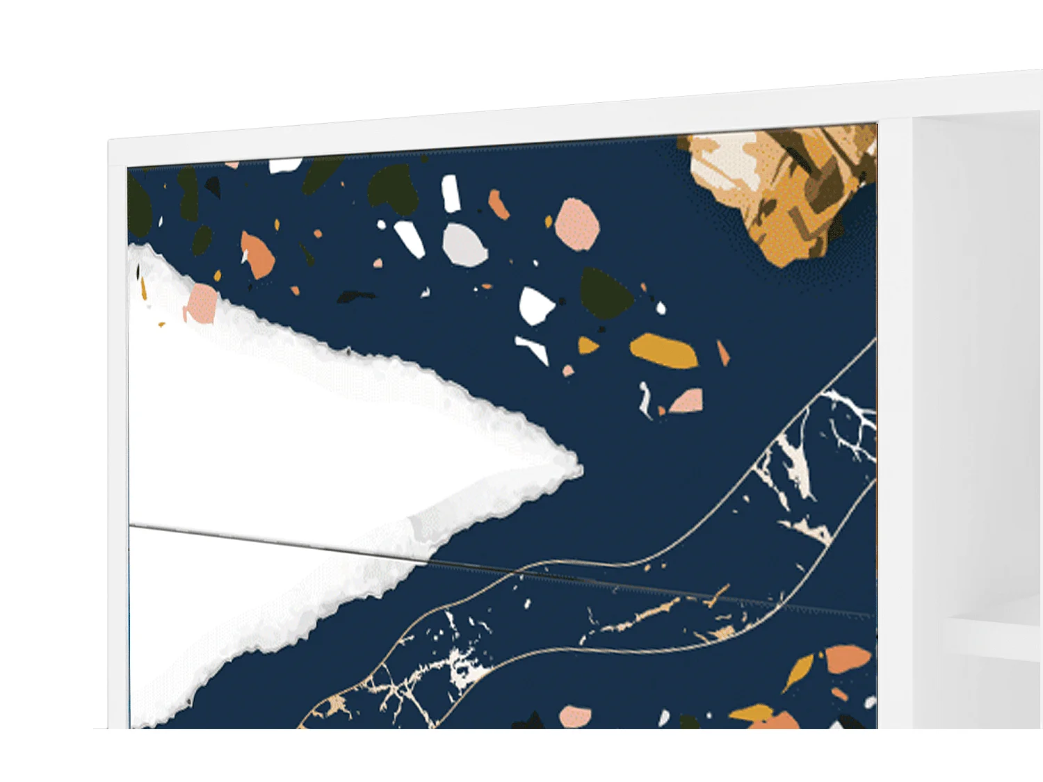 Kredens - 125x98x48 cm - BS2 - Nude Iceberg, Biały