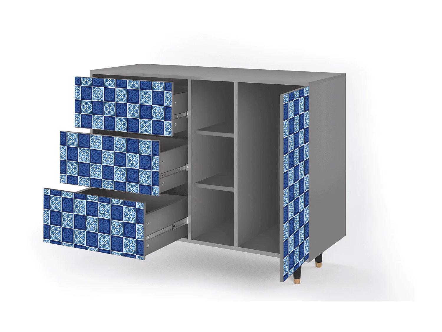 Buffet - 125x98x48 cm - BS2 - Light Path, Gris