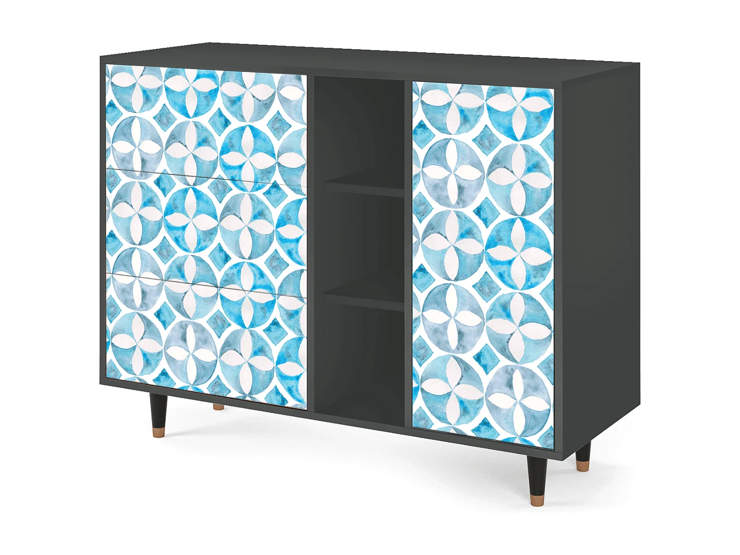 Kredens - 125x98x48 cm - BS2 - Porto Mood, Antracyt