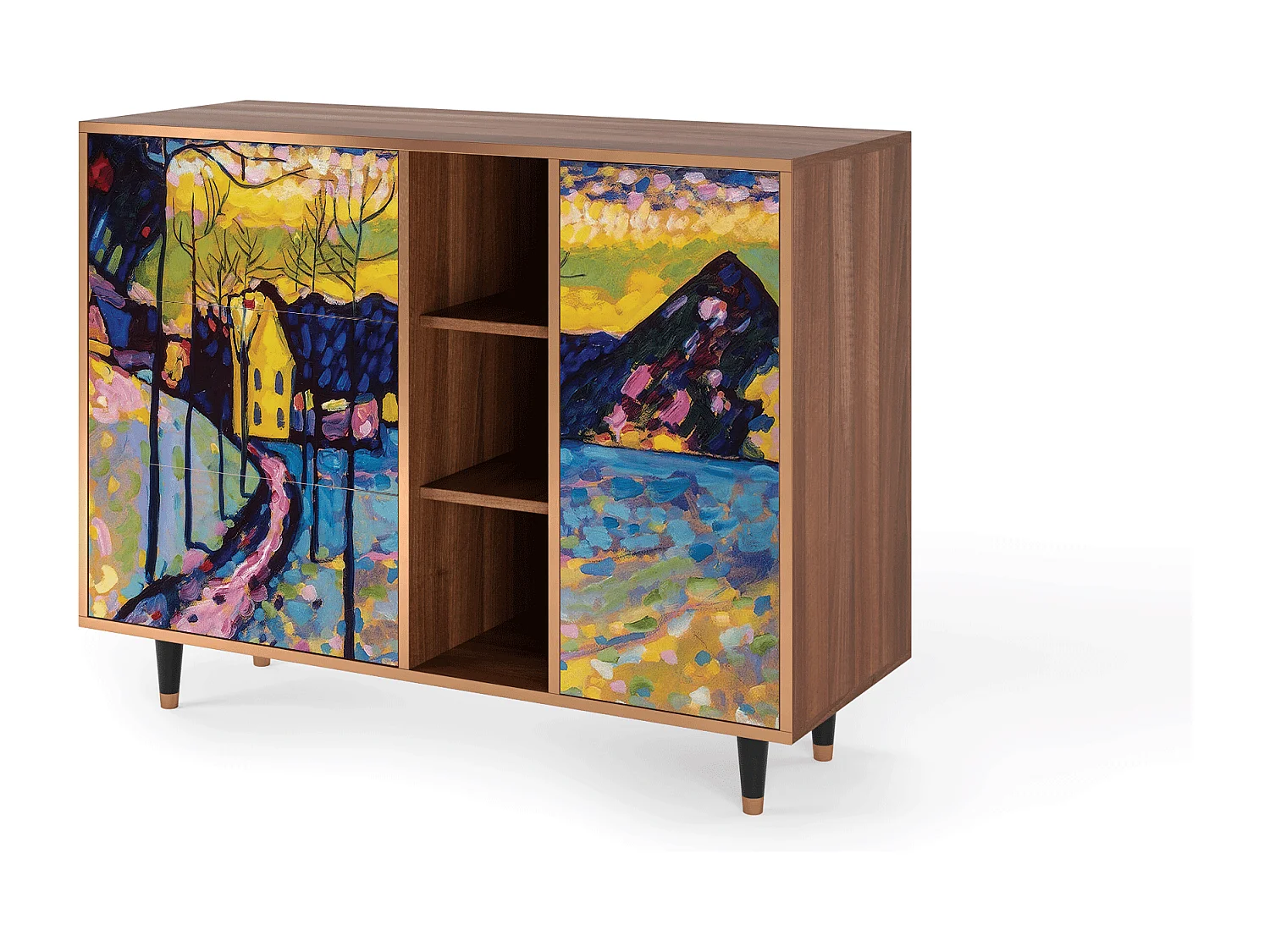 Buffet - 125x98x48 cm - BS2 - Winter Landscape, Noyer