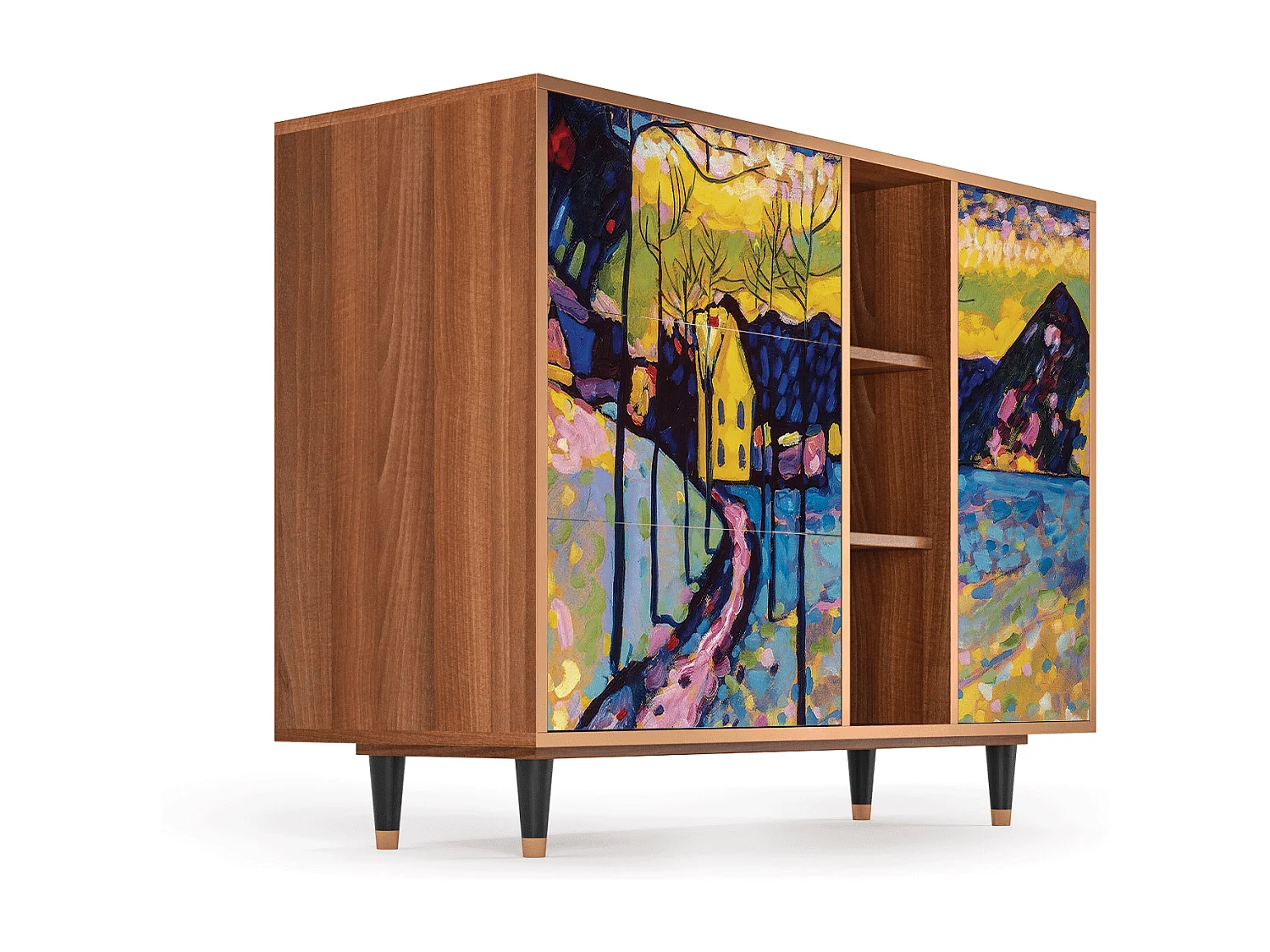 Dressoir - 125x98x48 cm - BS2 - Winter Landscape, Walnoot